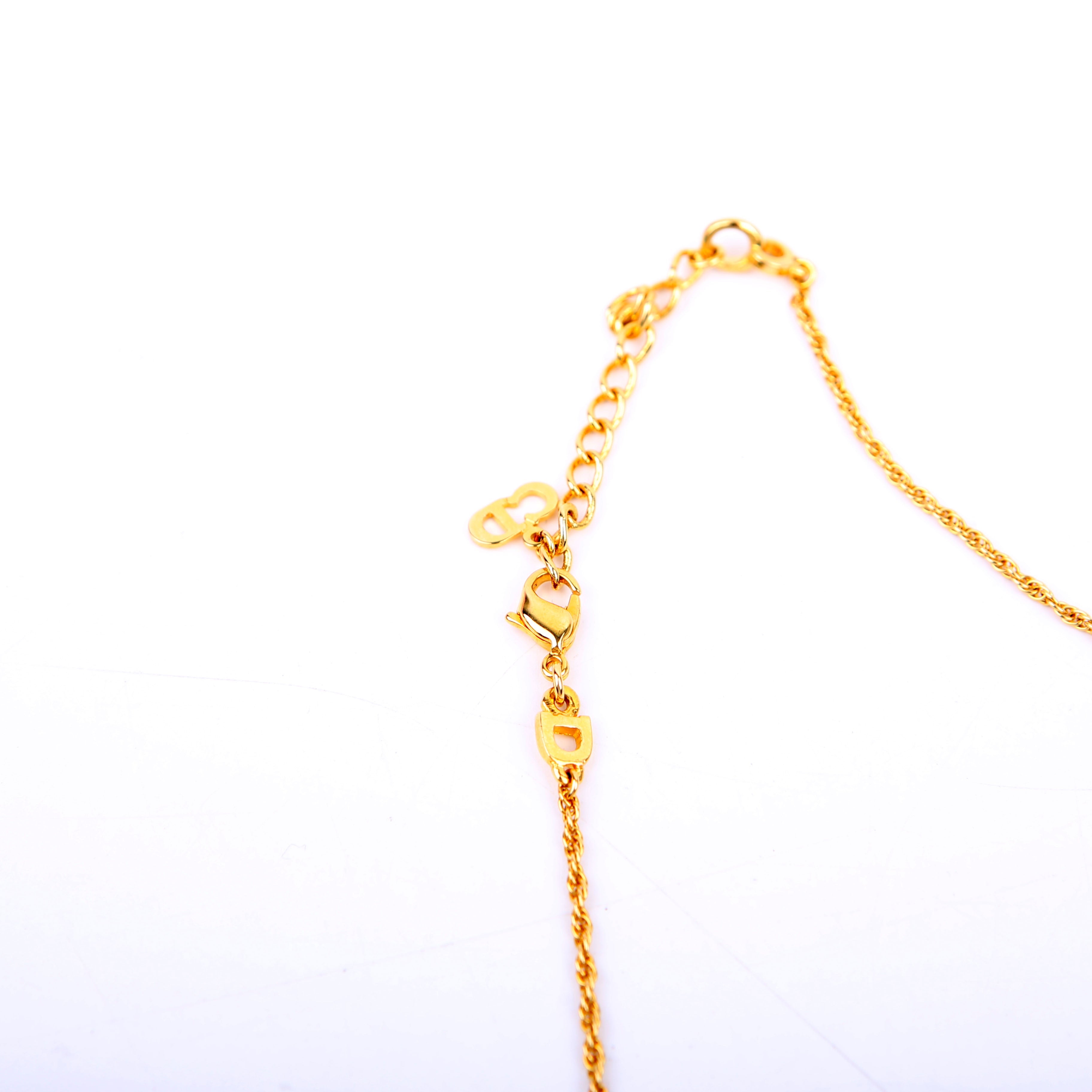 Christian Dior Dog Tag Logo Pendant Necklace
