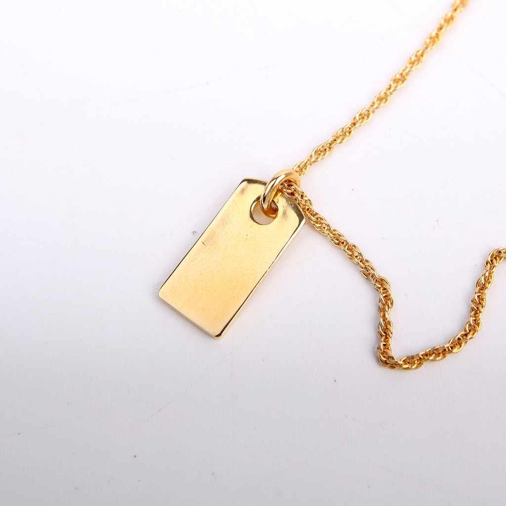 Christian Dior Dog Tag Logo Pendant Necklace