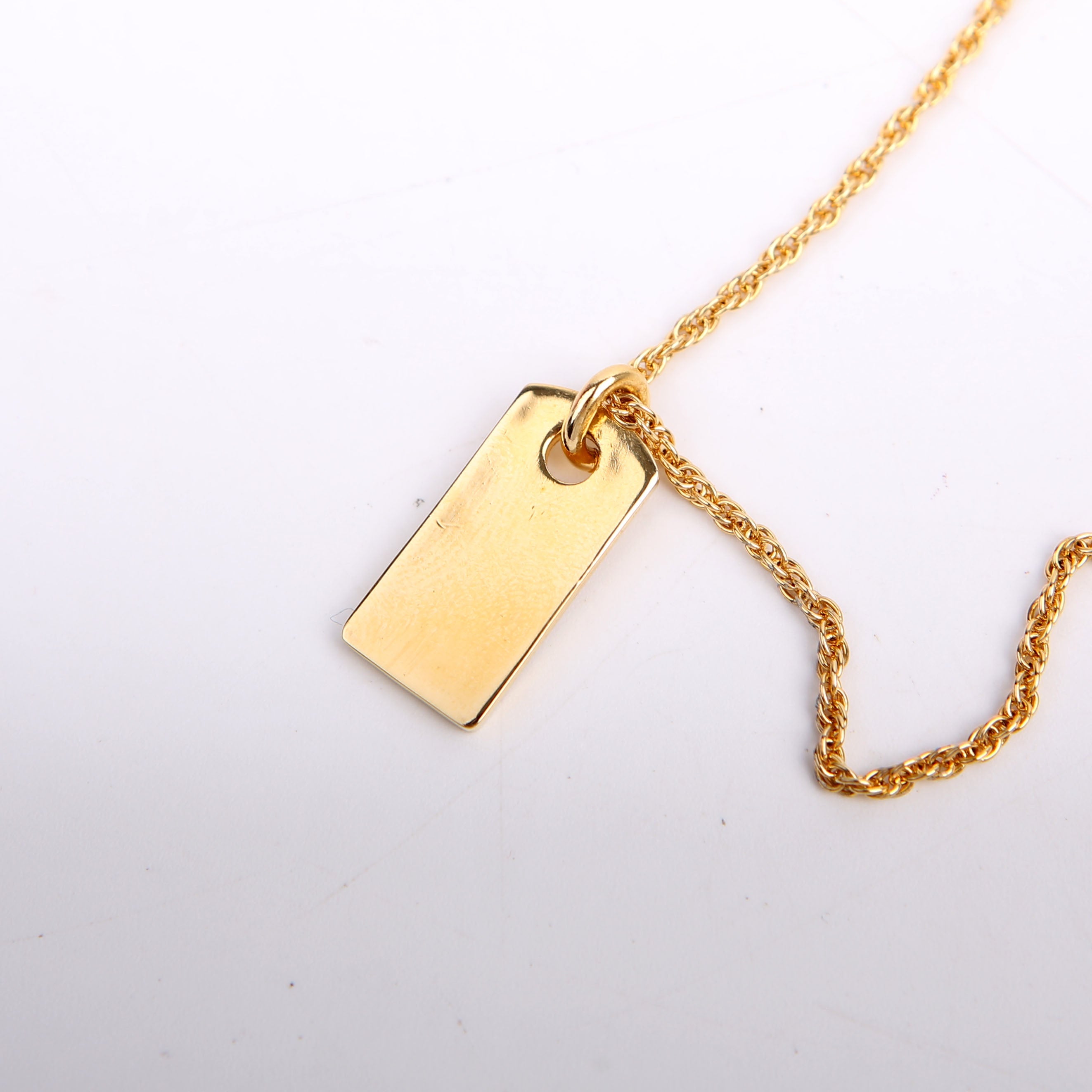 Christian Dior Dog Tag Logo Pendant Necklace