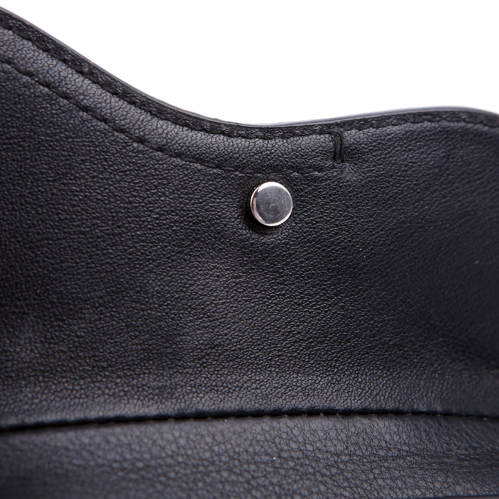 Christian Dior Saddle Key Pouch Grained Calfskin Black