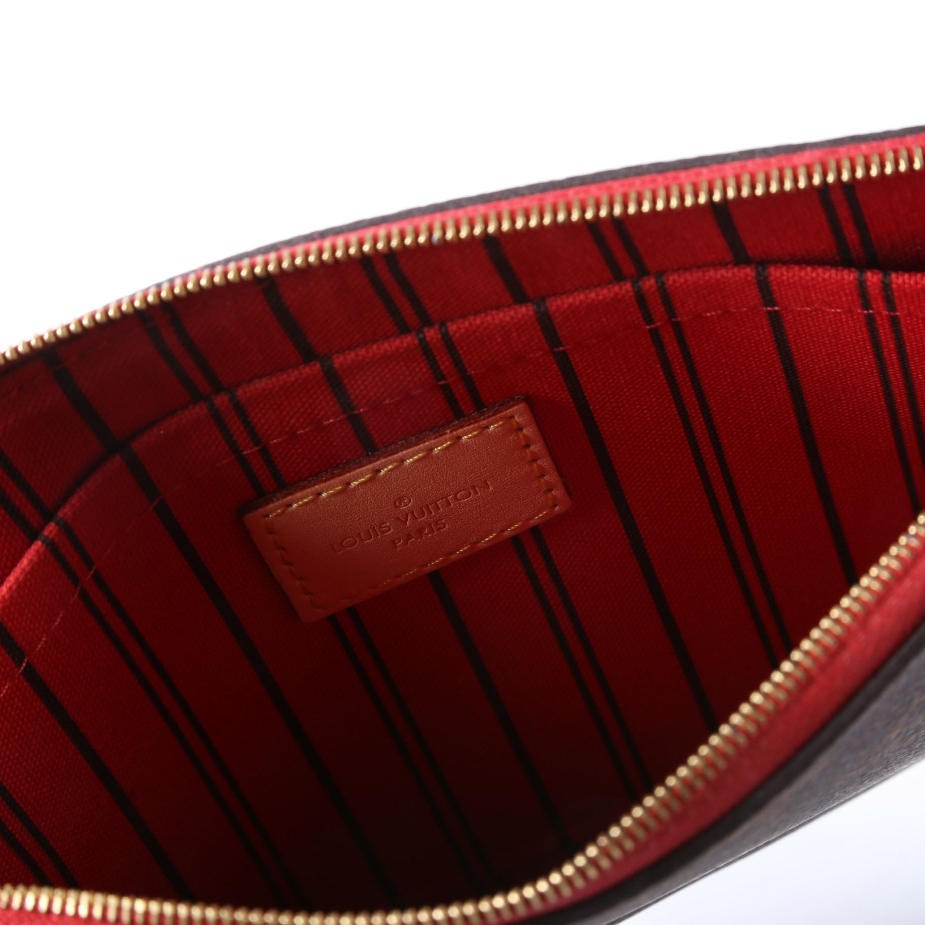 Louis Vuitton Pochette Only Monogram Neverfull Red