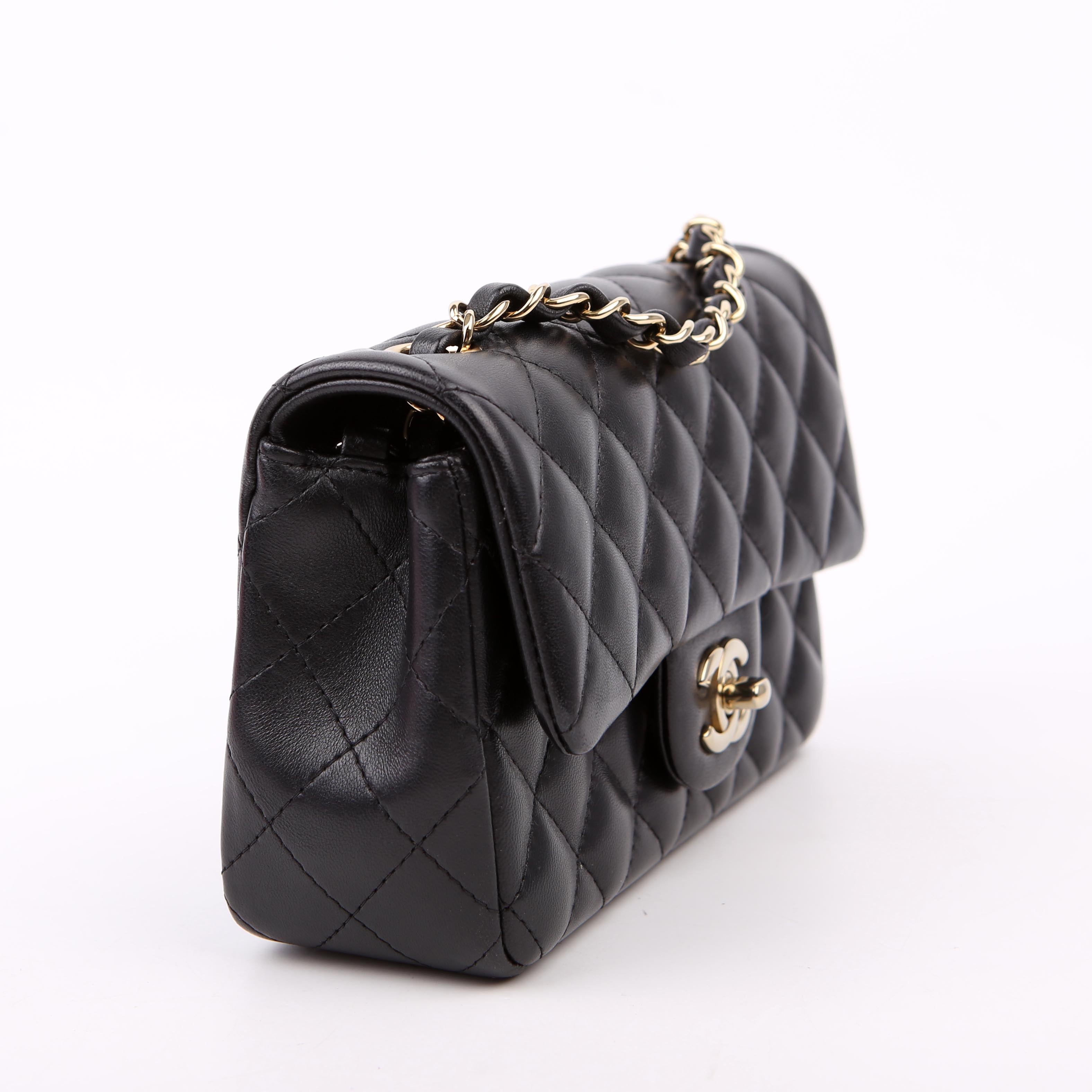 Chanel Classic Flap Mini Rectangle Lambskin RFID Black
