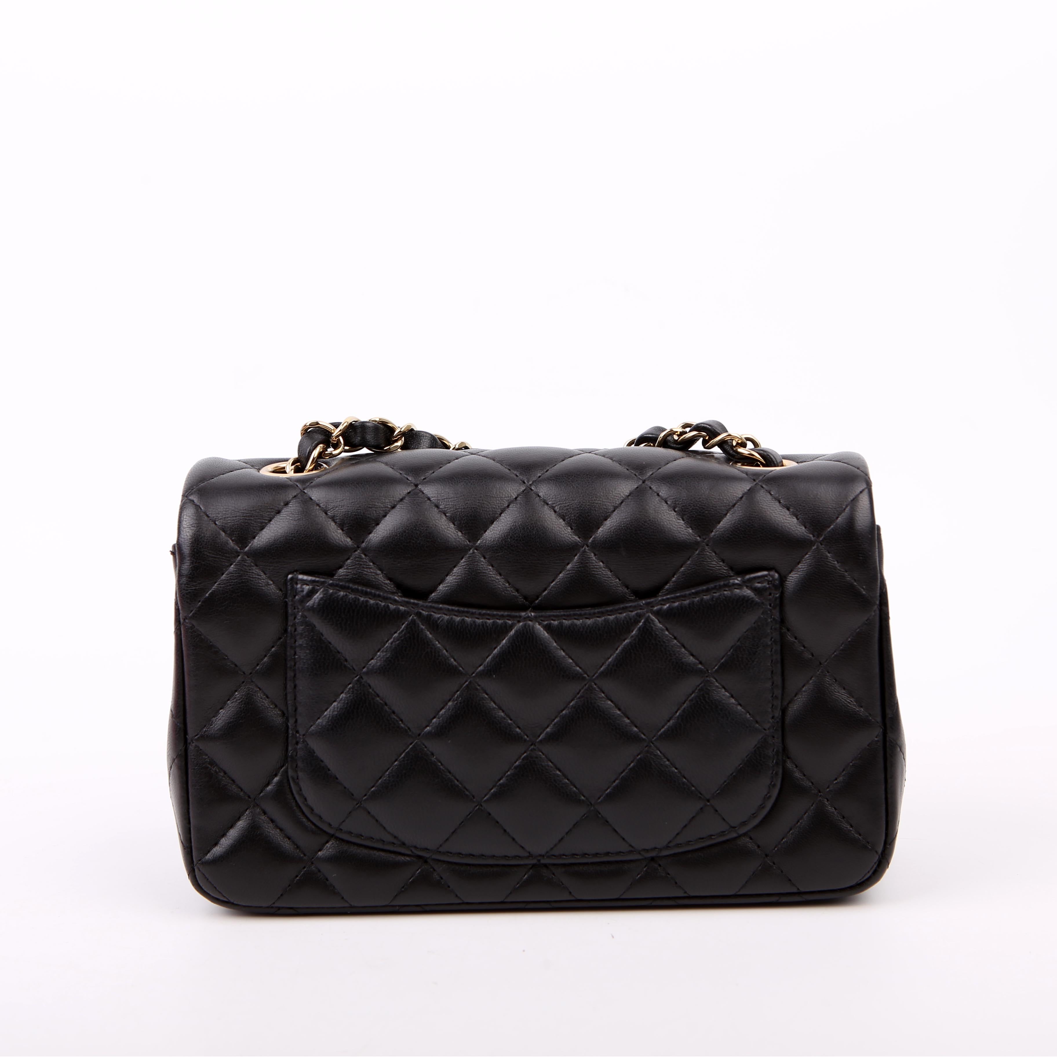 Chanel Classic Flap Mini Rectangle Lambskin RFID Black
