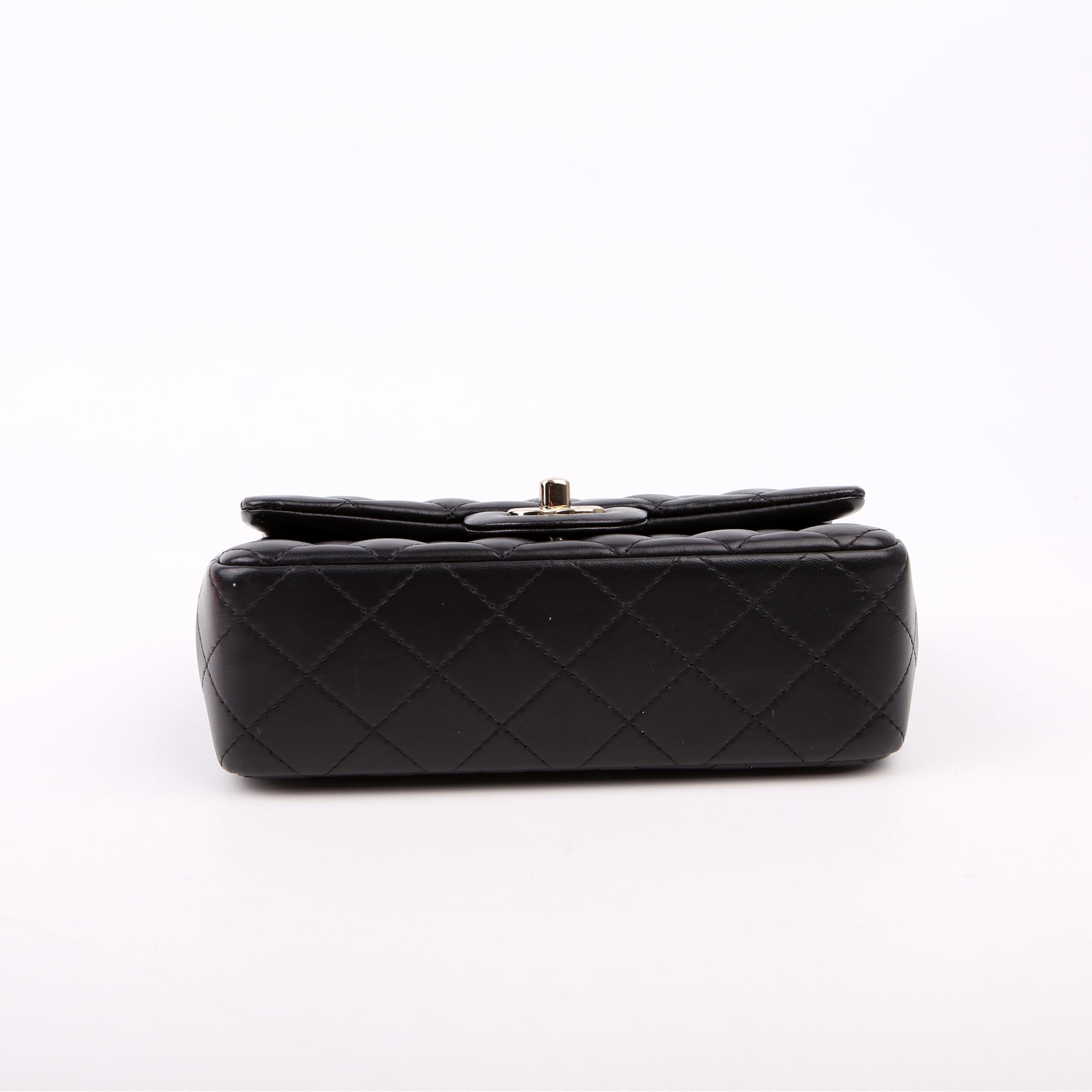 Chanel Classic Flap Mini Rectangle Lambskin RFID Black