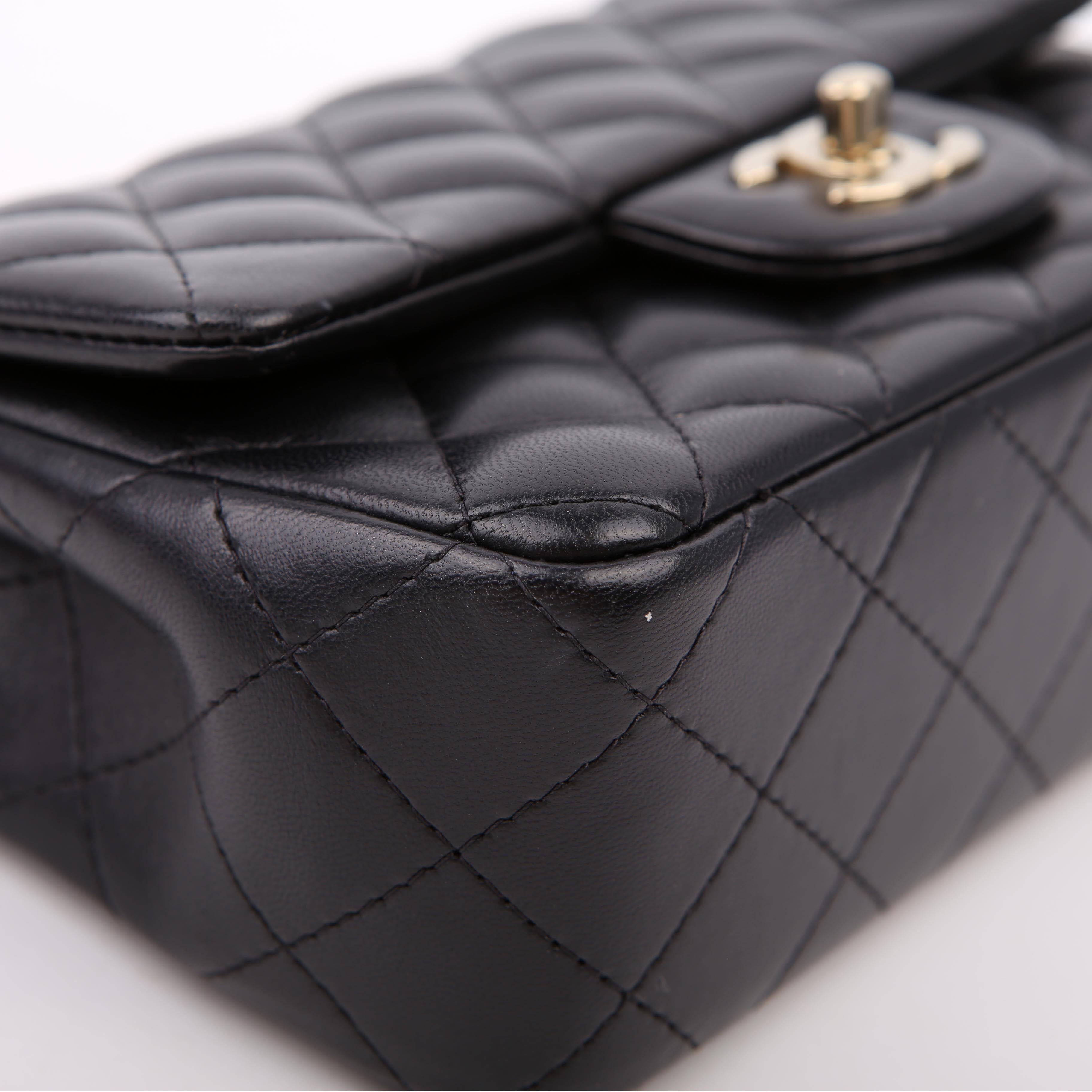 Chanel Classic Flap Mini Rectangle Lambskin RFID Black