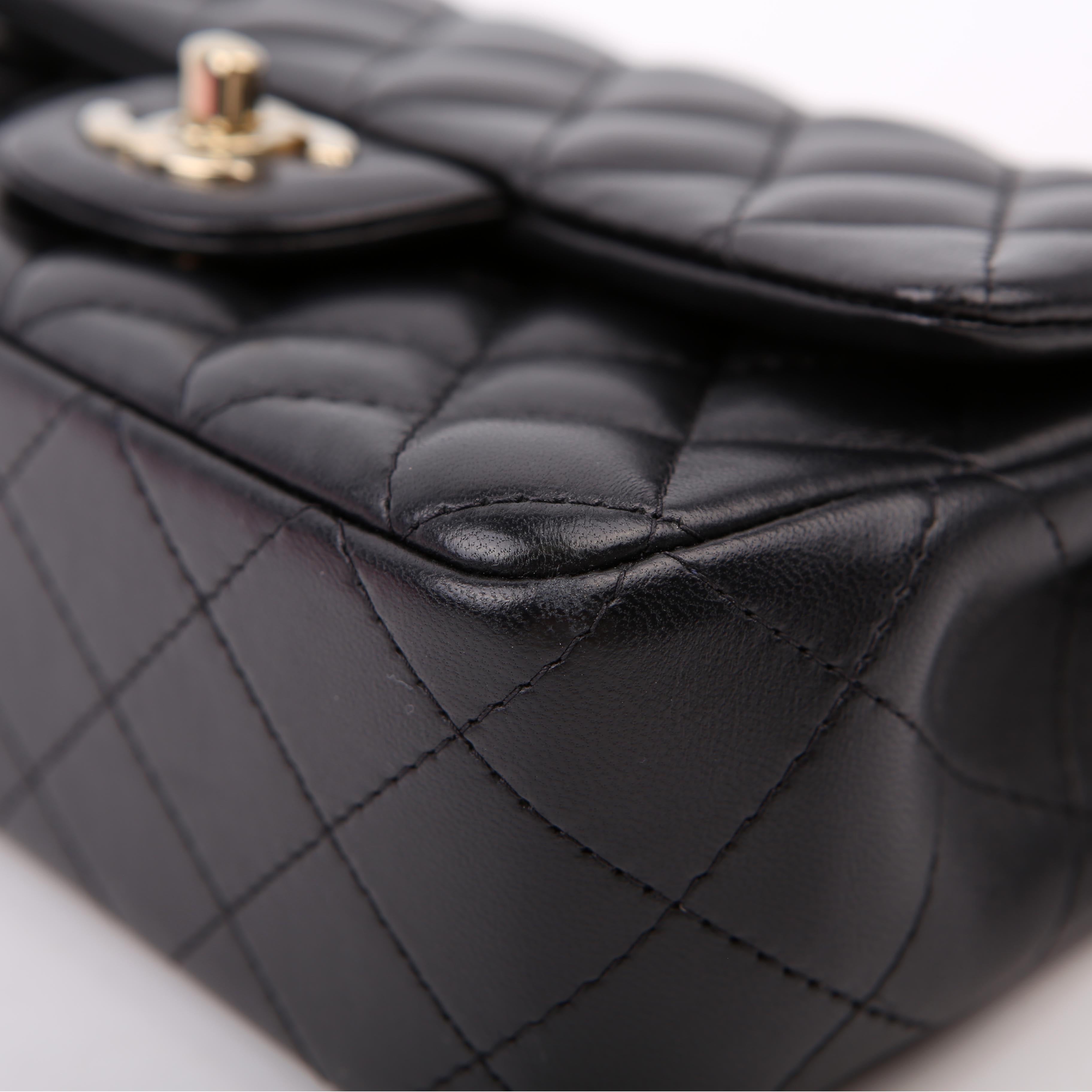 Chanel Classic Flap Mini Rectangle Lambskin RFID Black