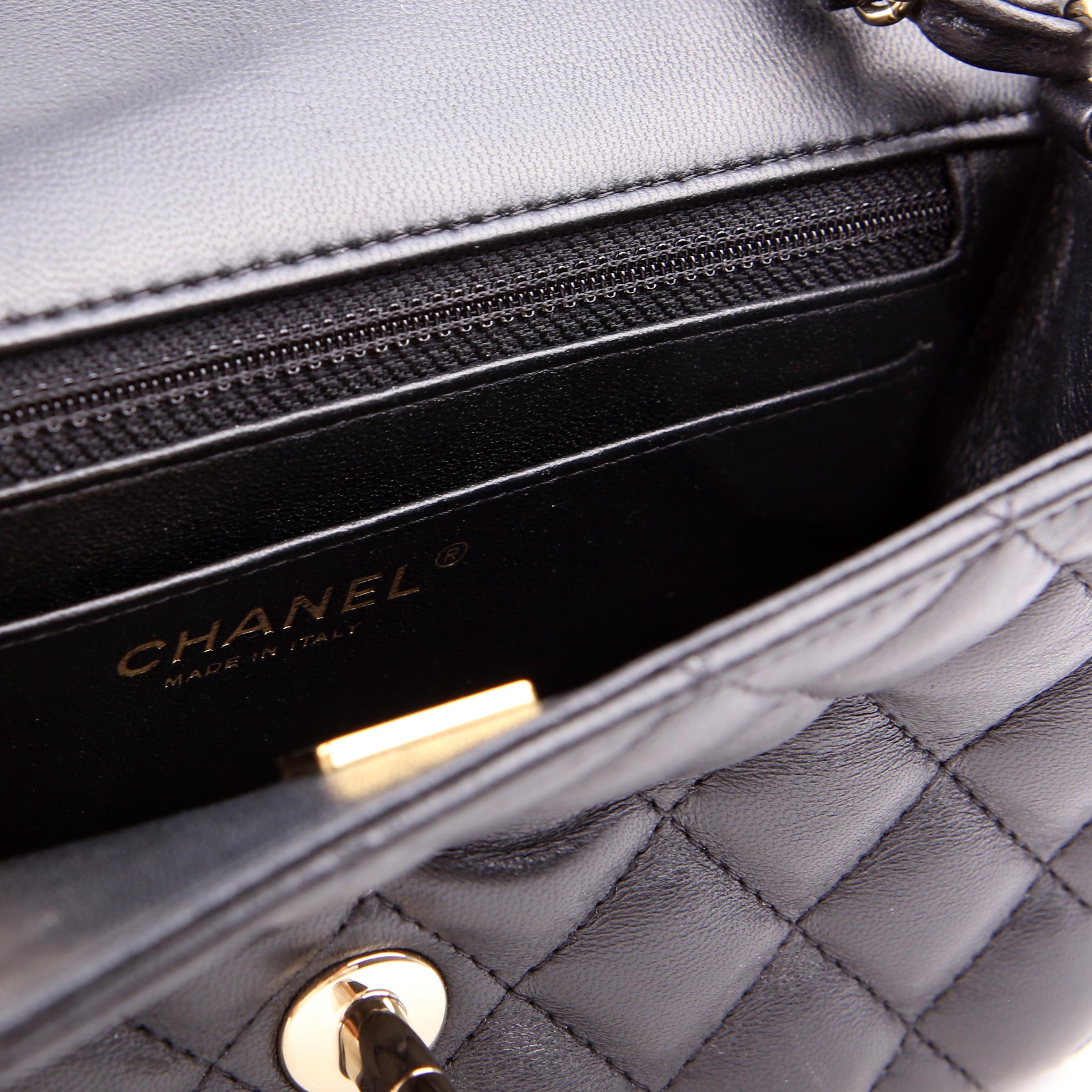 Chanel Classic Flap Mini Rectangle Lambskin RFID Black