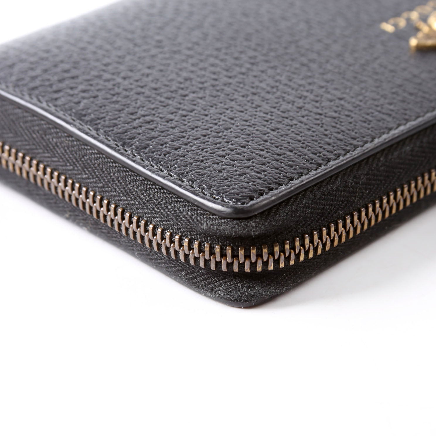 Gucci 523667 Animalier Bee Leather Zip Around Long Wallet Black
