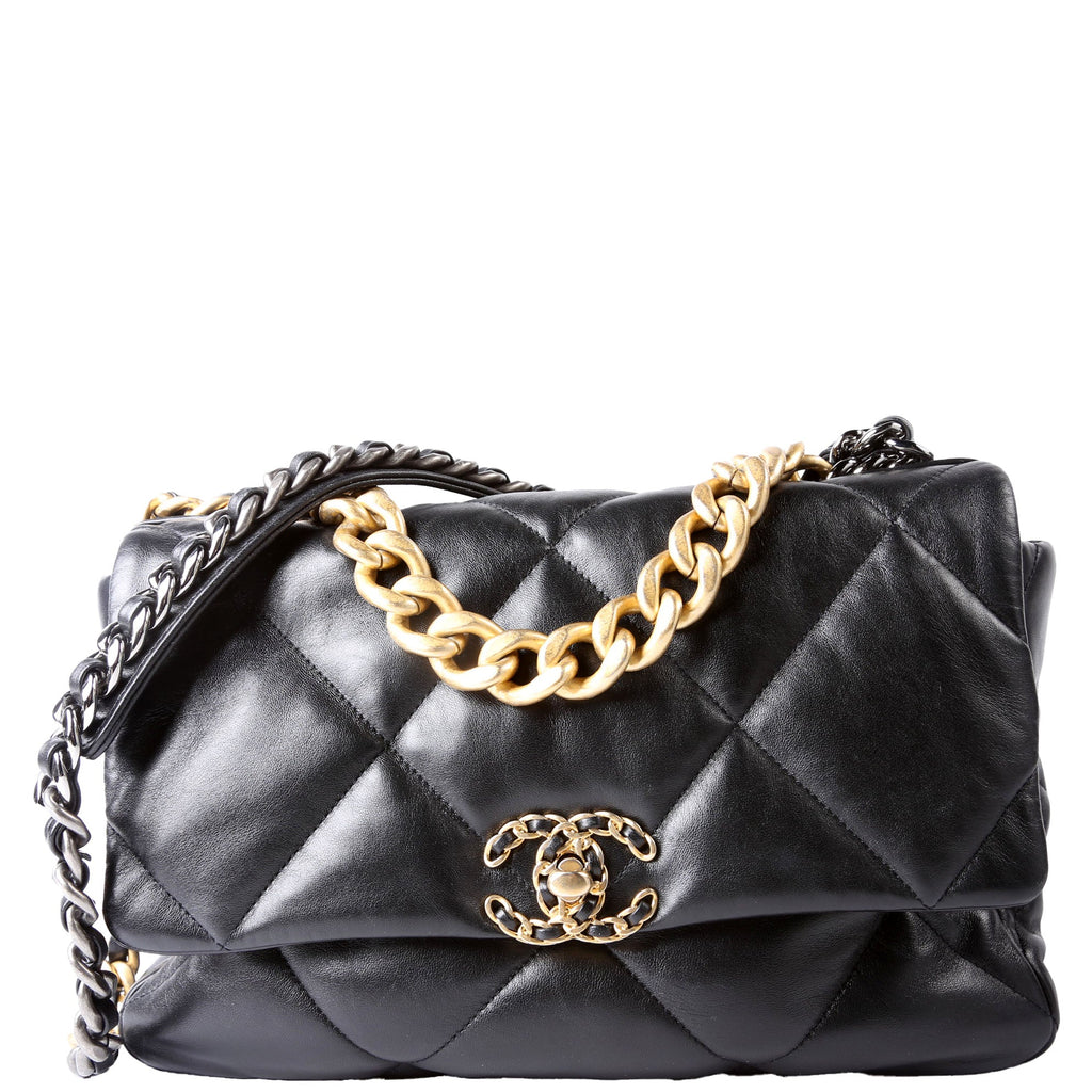 Chanel Quilted Goatskin 19 Large Flap 31M Black