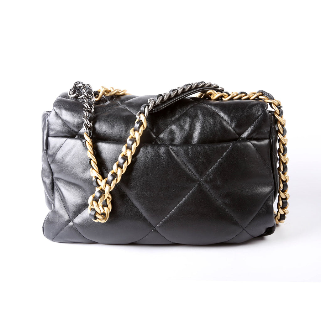 Chanel Quilted Goatskin 19 Large Flap 31M Black