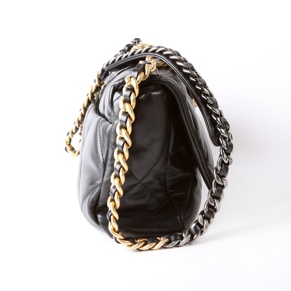 Chanel Quilted Goatskin 19 Large Flap 31M Black