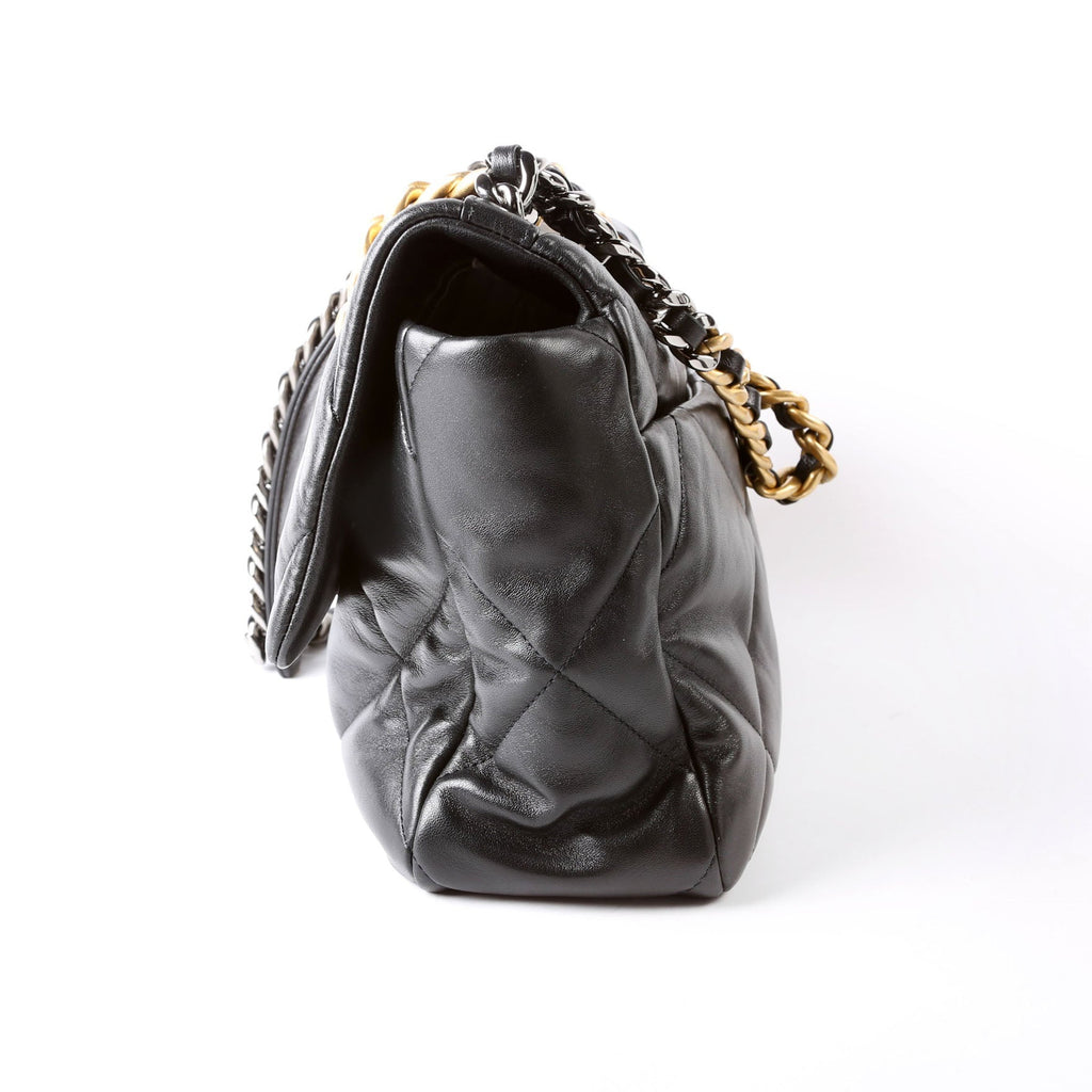 Chanel Quilted Goatskin 19 Large Flap 31M Black