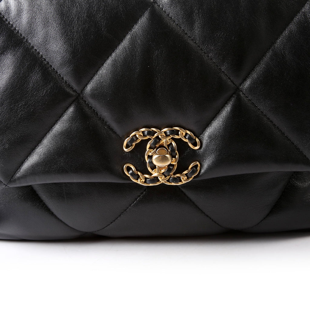 Chanel Quilted Goatskin 19 Large Flap 31M Black