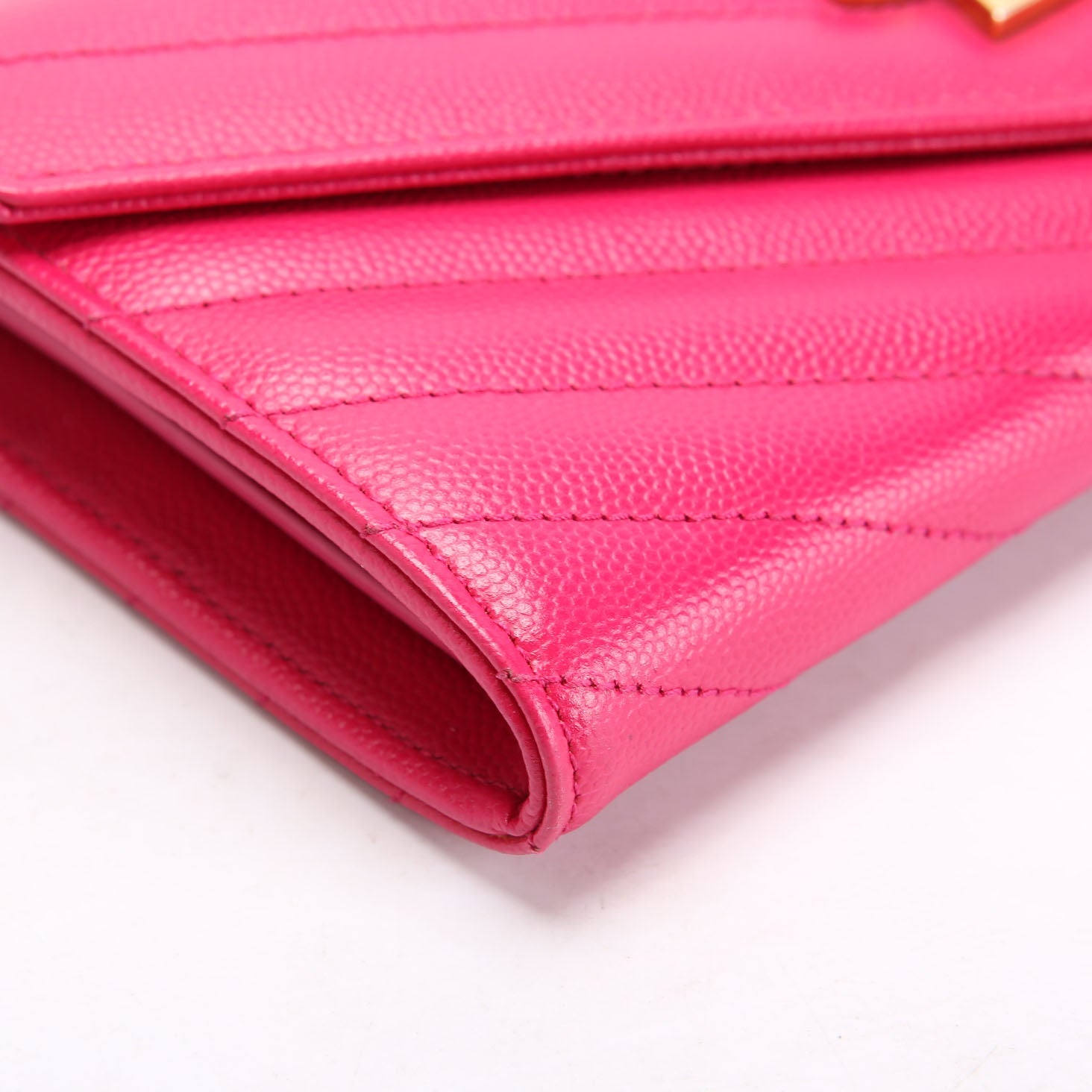 Saint Laurent Flap Wallet Large Grain De 372264 Pink