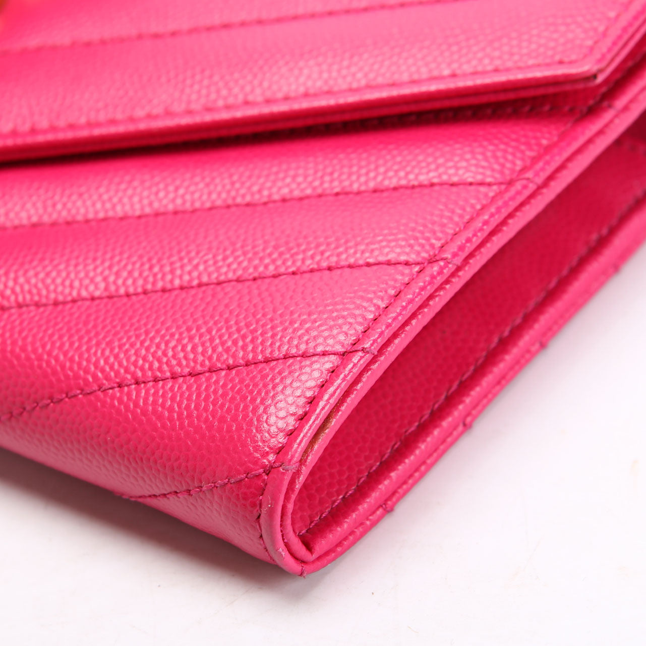 Saint Laurent Flap Wallet Large Grain De 372264 Pink