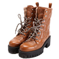 Gucci GG Matelasse Lace Up Boots Size 37 Brown
