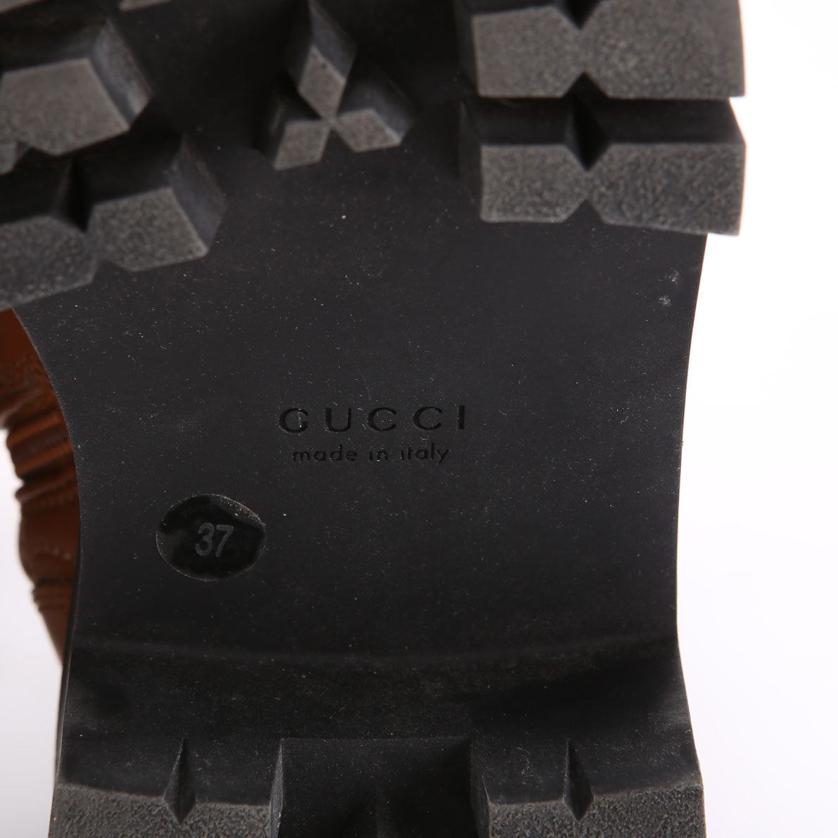 Gucci GG Matelasse Lace Up Boots Size 37 Brown