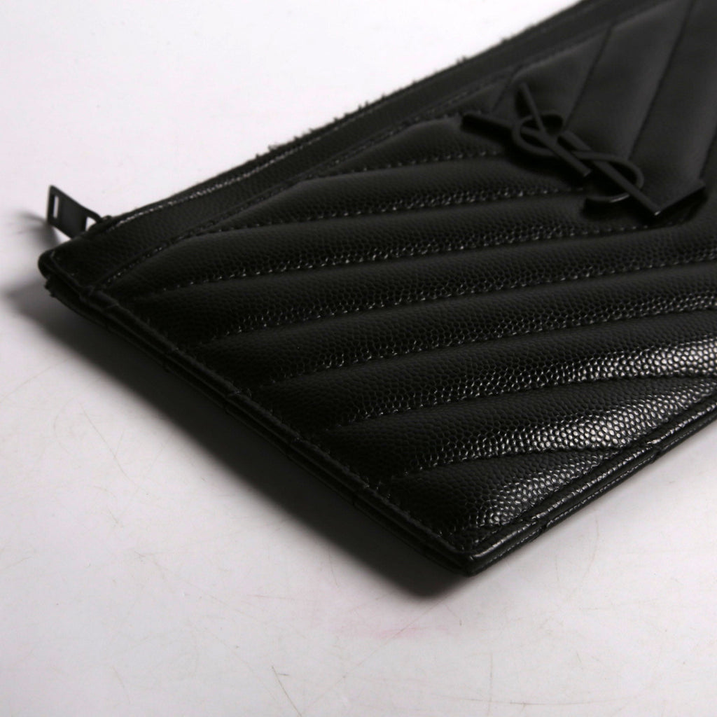 Saint Laurent Grain De Poudre Bill Pouch 636312 Black