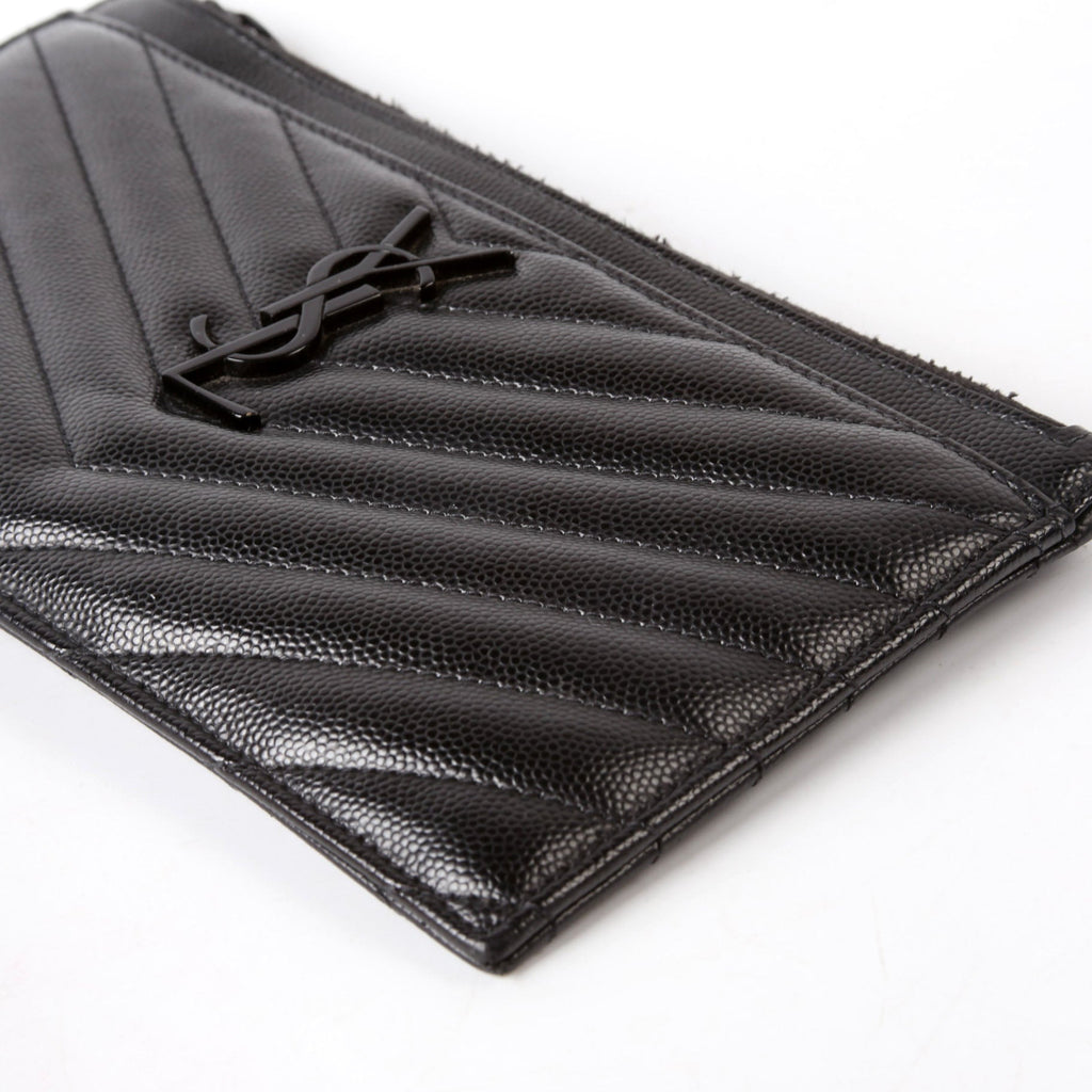Saint Laurent Grain De Poudre Bill Pouch 636312 Black