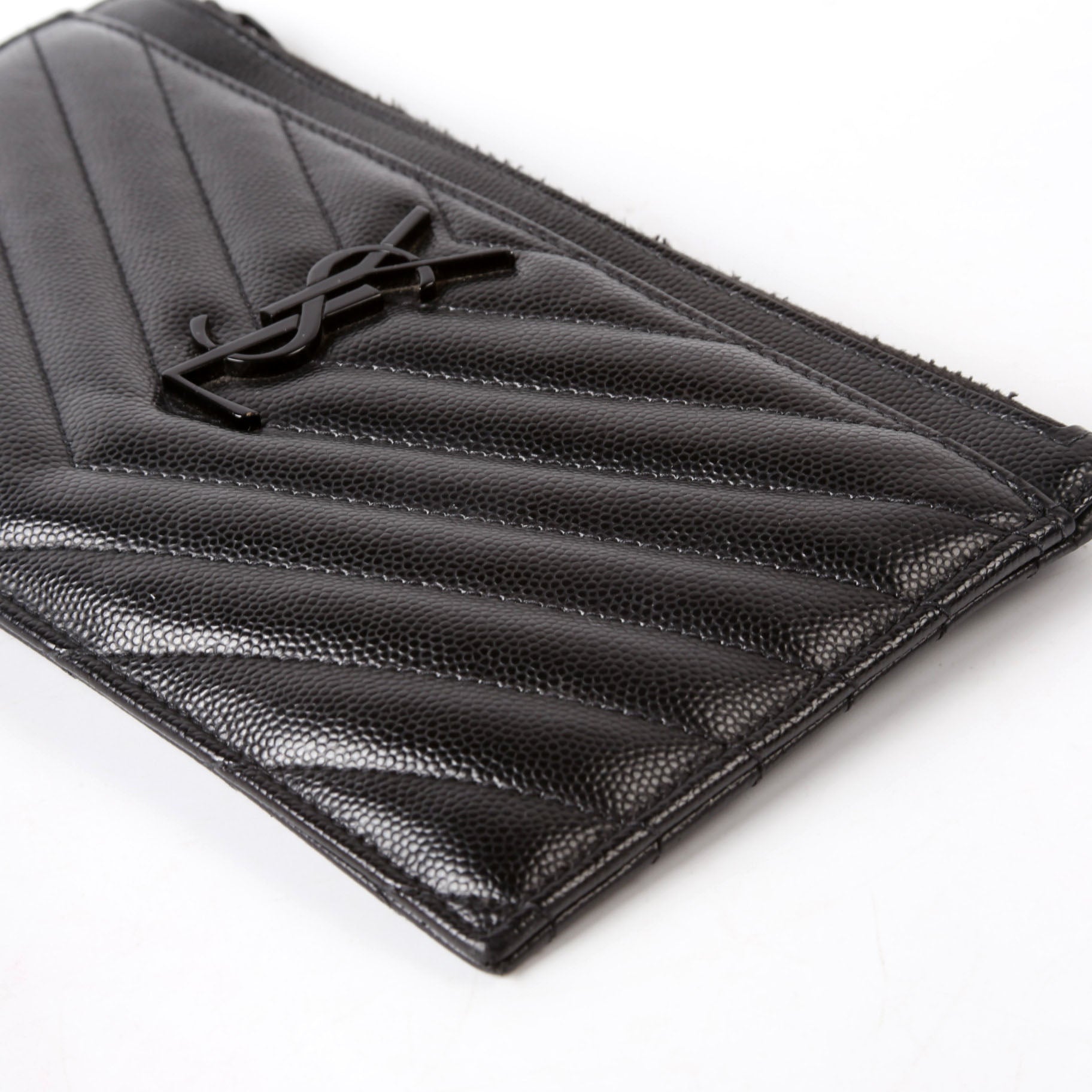Saint Laurent Grain De Poudre Bill Pouch 636312 Black