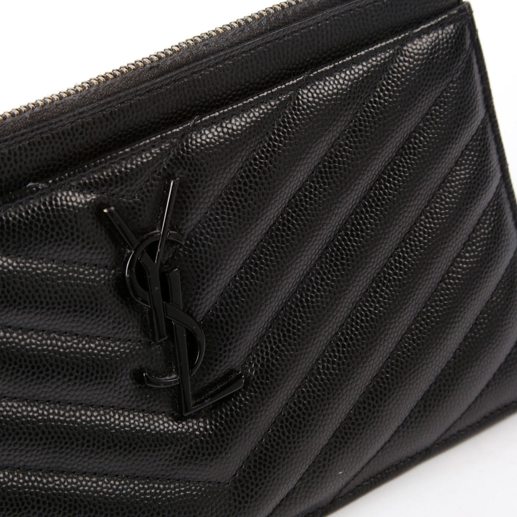 Saint Laurent Grain De Poudre Bill Pouch 636312 Black