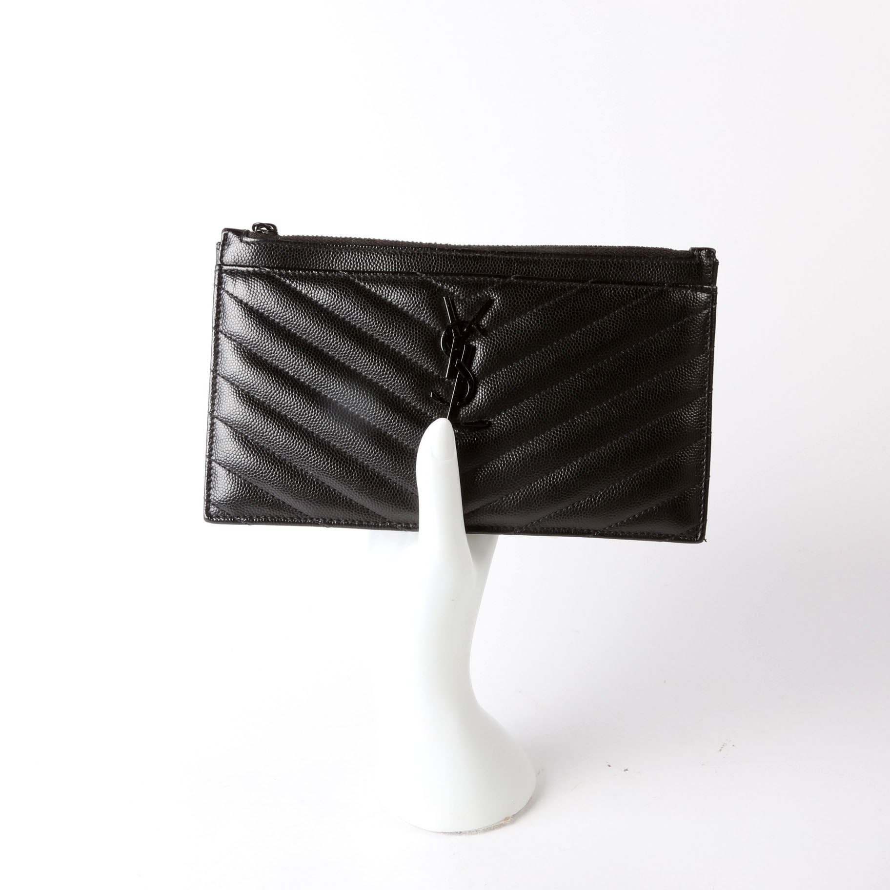 Saint Laurent Grain De Poudre Bill Pouch 636312 Black
