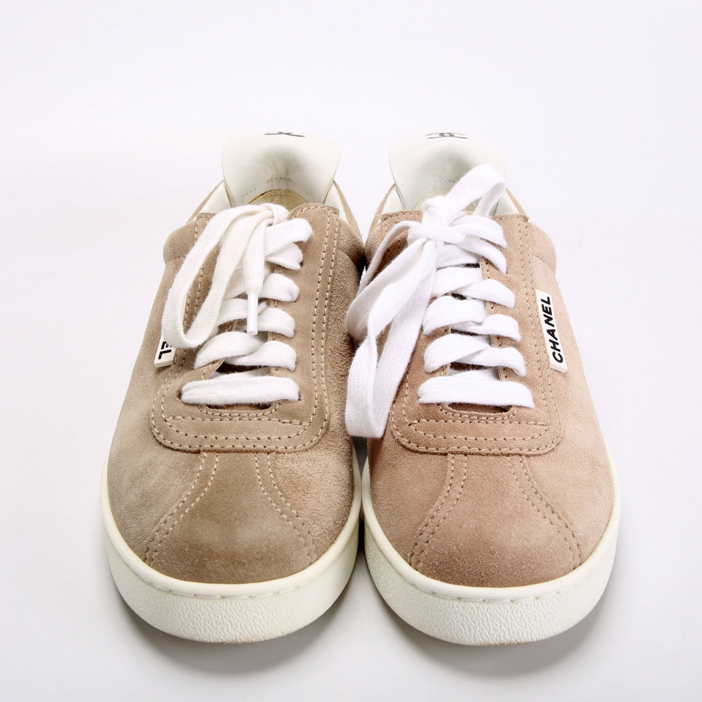 Chanel CC Weekender Suede Sneakers Size 35.5