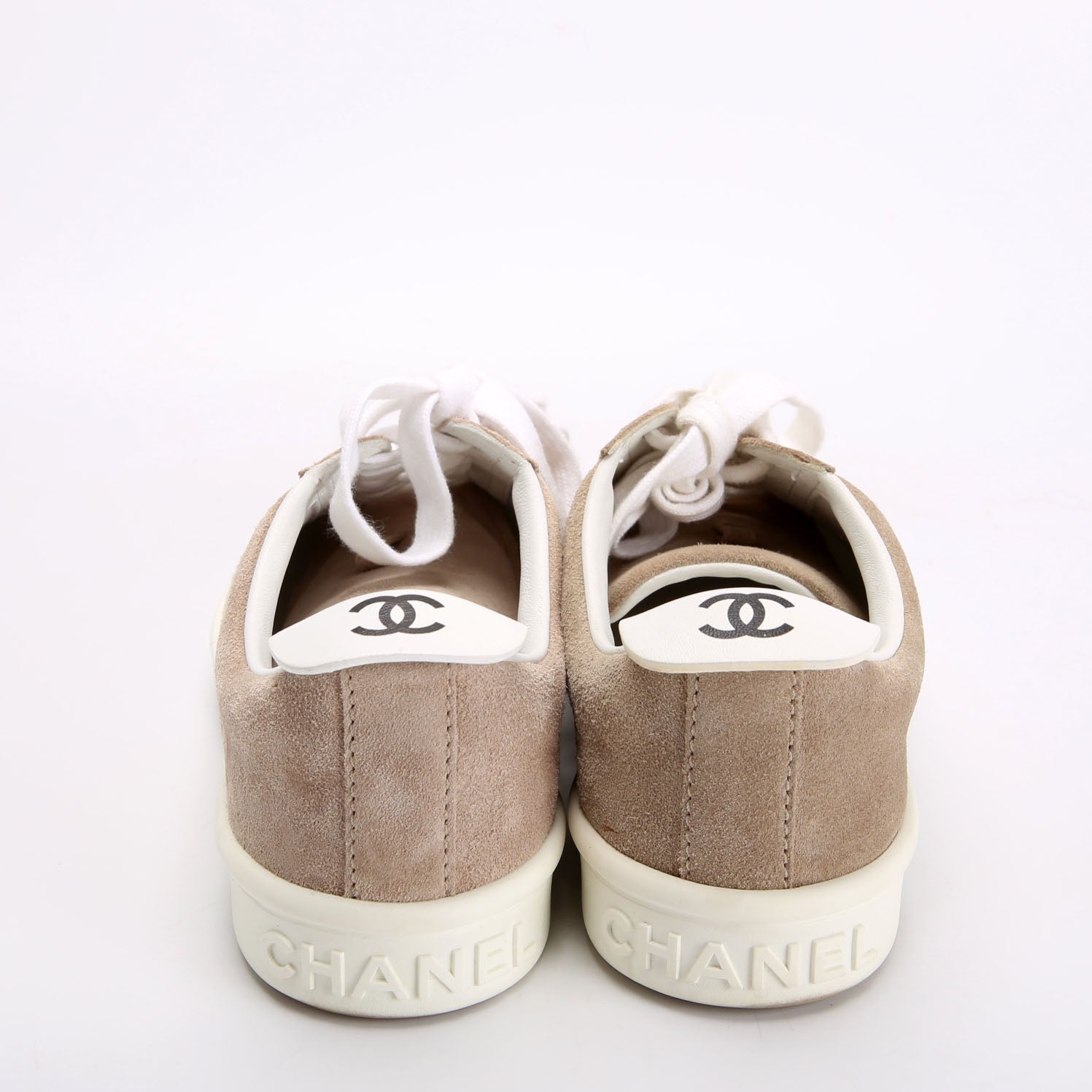 Chanel CC Weekender Suede Sneakers Size 35.5