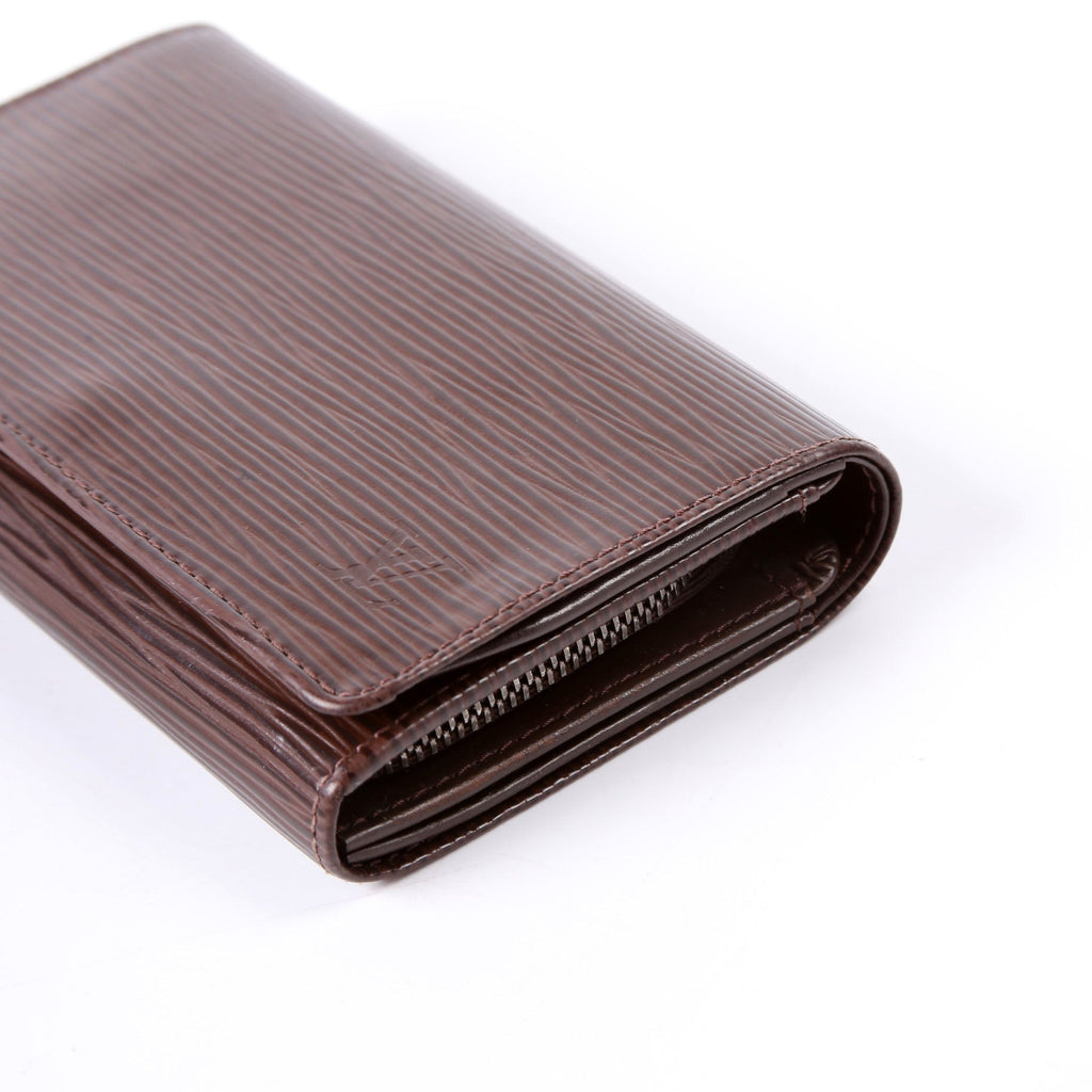 Louis Vuitton Porte Monnaie Billets Tresor Wallet Epi Brown