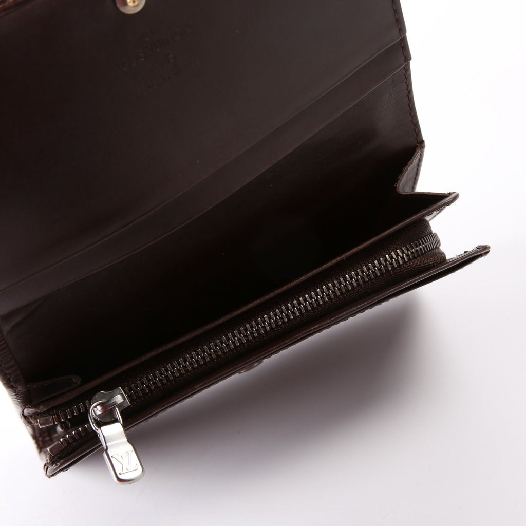 Louis Vuitton Porte Monnaie Billets Tresor Wallet Epi Brown