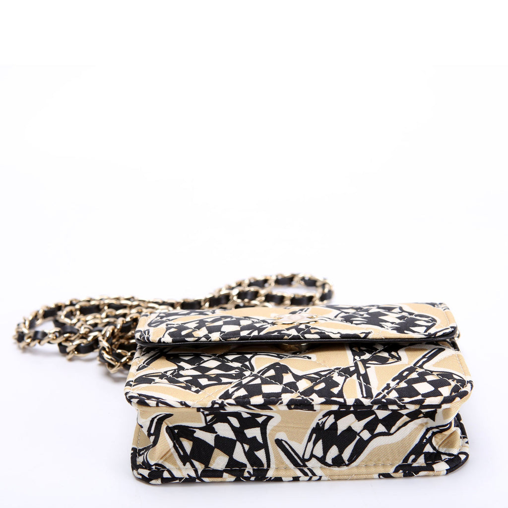 Chanel CC Flag Printed Clutch With Chain Canvas RFID