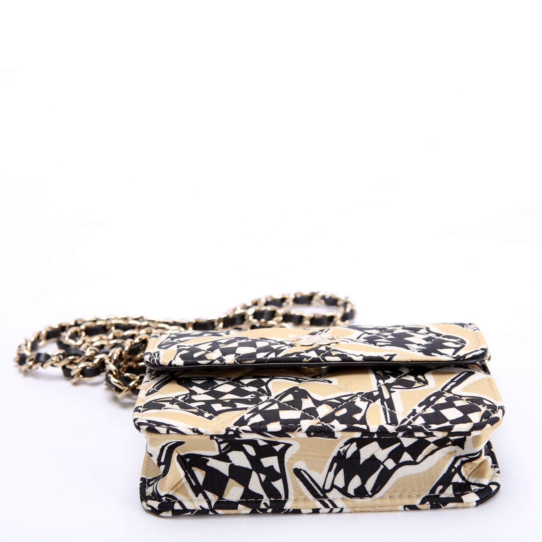 Chanel CC Flag Printed Clutch With Chain Canvas RFID