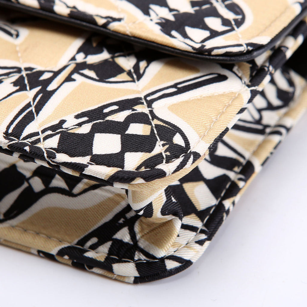 Chanel CC Flag Printed Clutch With Chain Canvas RFID