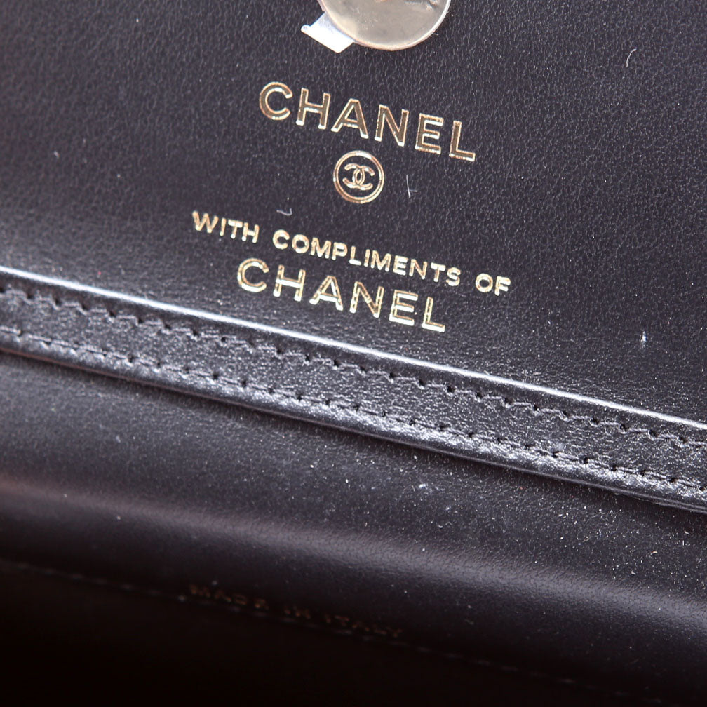 Chanel CC Flag Printed Clutch With Chain Canvas RFID