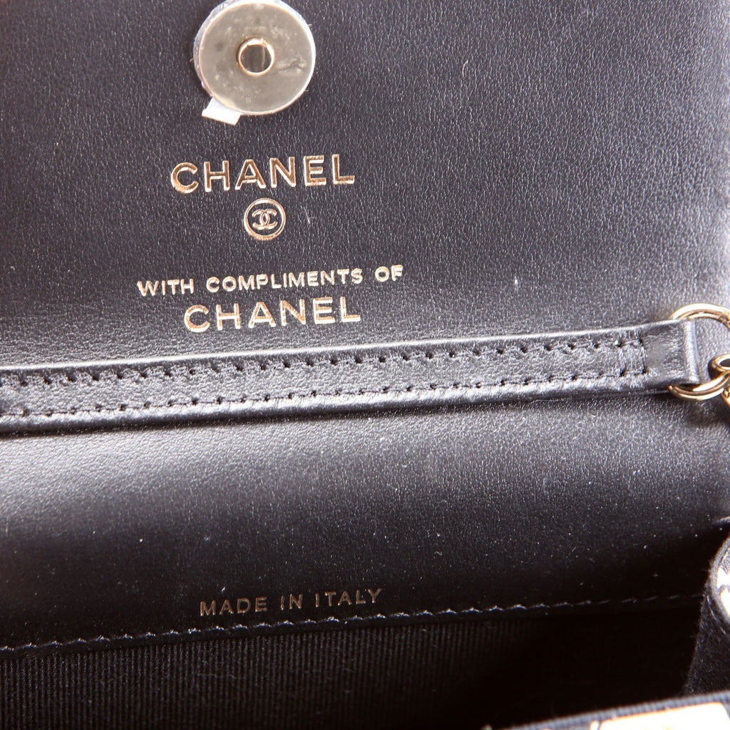 Chanel CC Flag Printed Clutch With Chain Canvas RFID