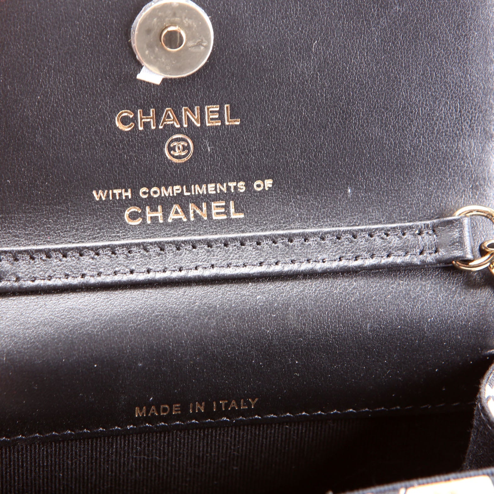 Chanel CC Flag Printed Clutch With Chain Canvas RFID