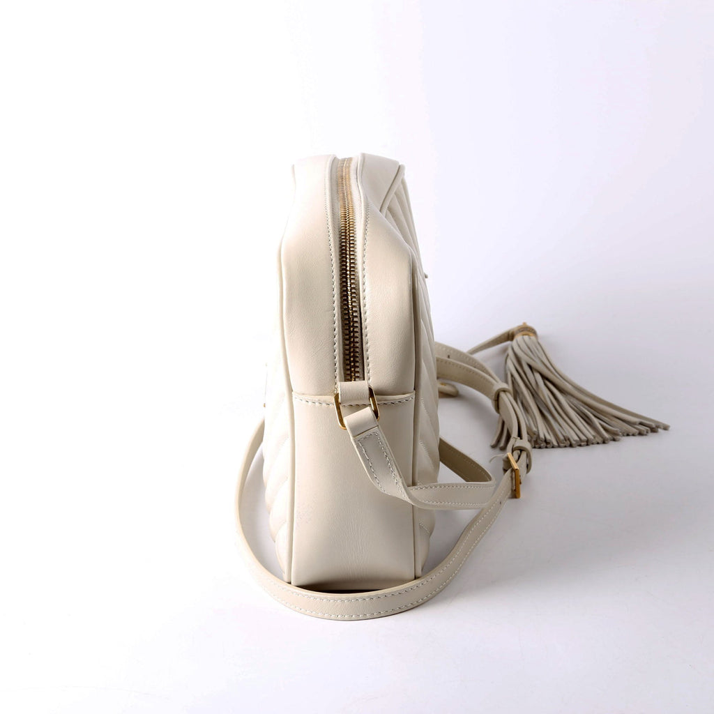 Saint Laurent Lou Camera Bag Quilted 574494 Ivory
