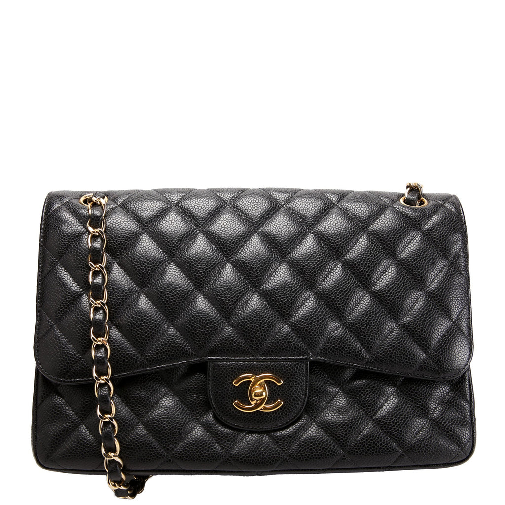 Chanel Classic Flap Jumbo Caviar 17-20M Black