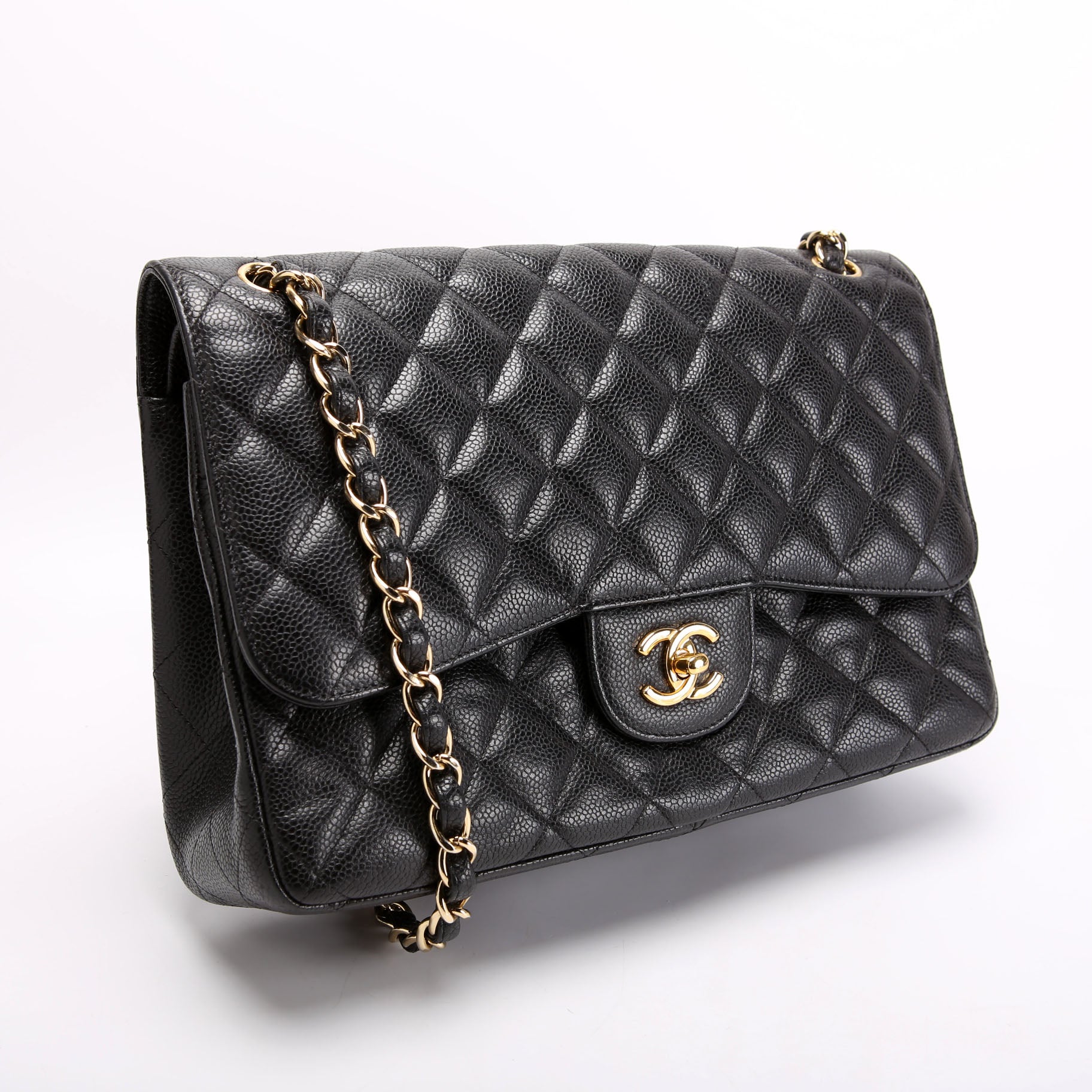 Chanel Classic Flap Jumbo Caviar 17-20M Black