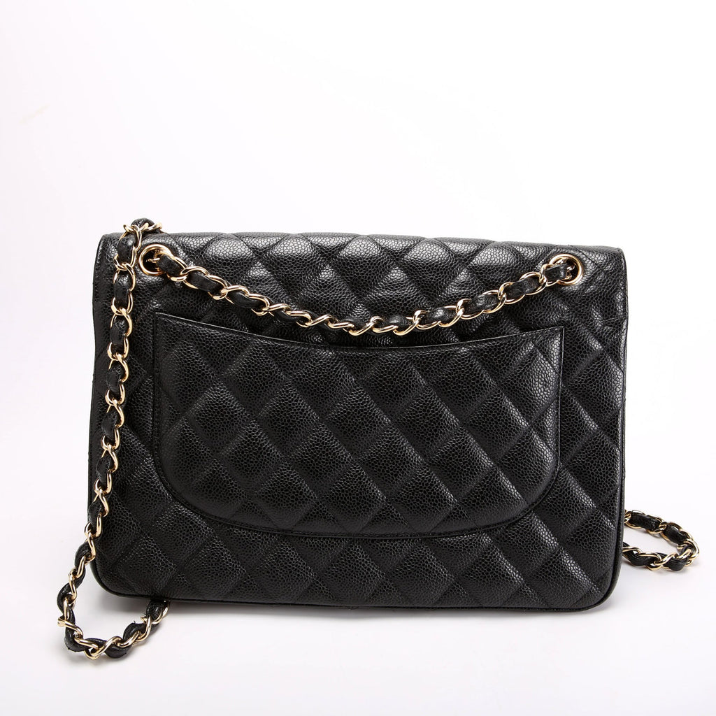 Chanel Classic Flap Jumbo Caviar 17-20M Black