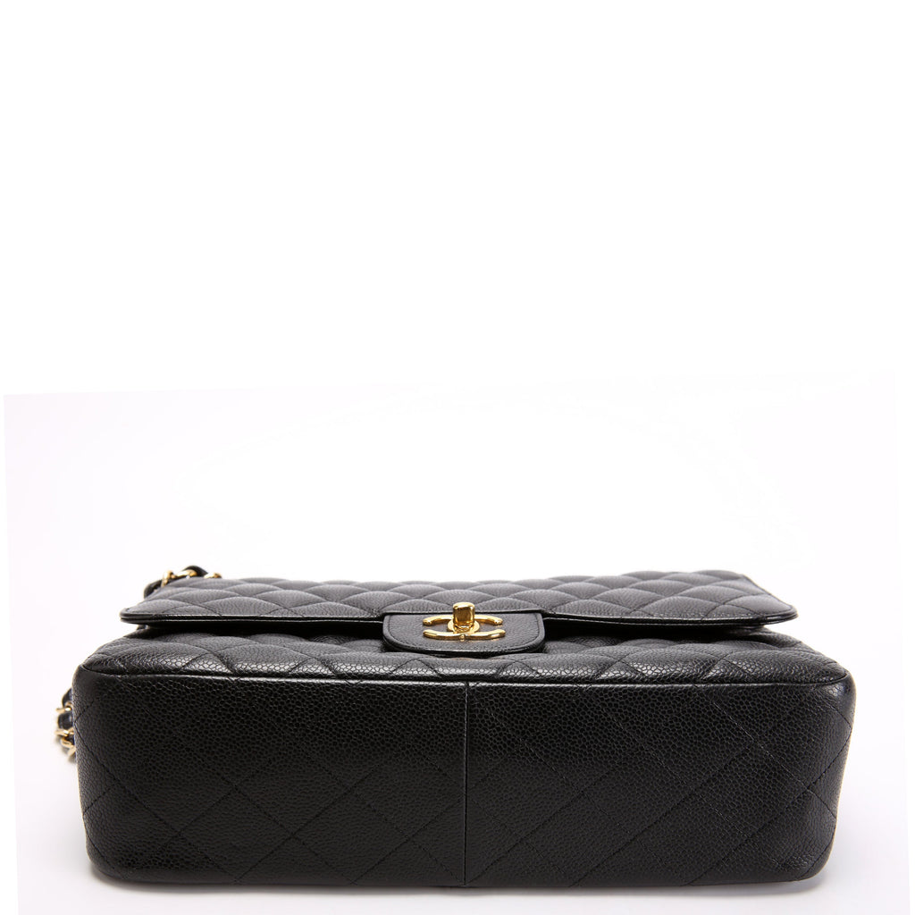 Chanel Classic Flap Jumbo Caviar 17-20M Black