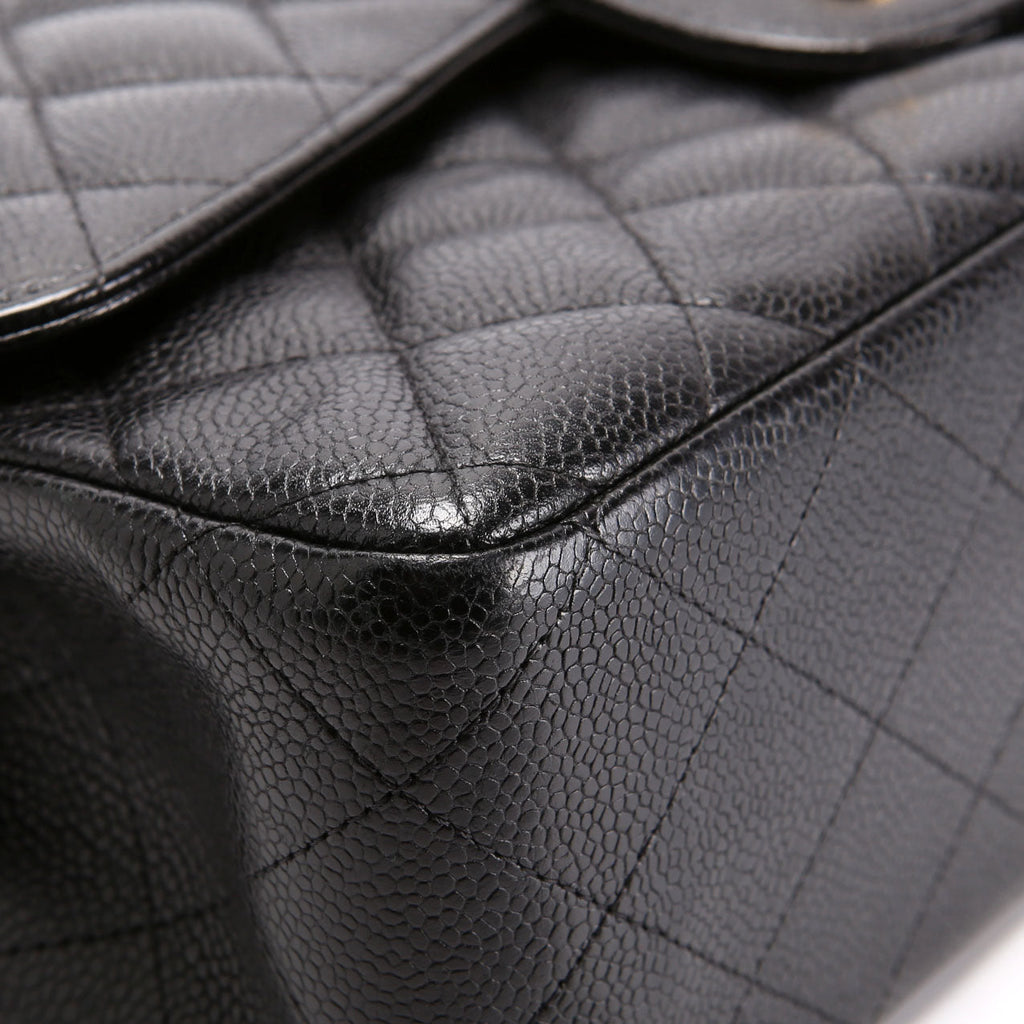 Chanel Classic Flap Jumbo Caviar 17-20M Black