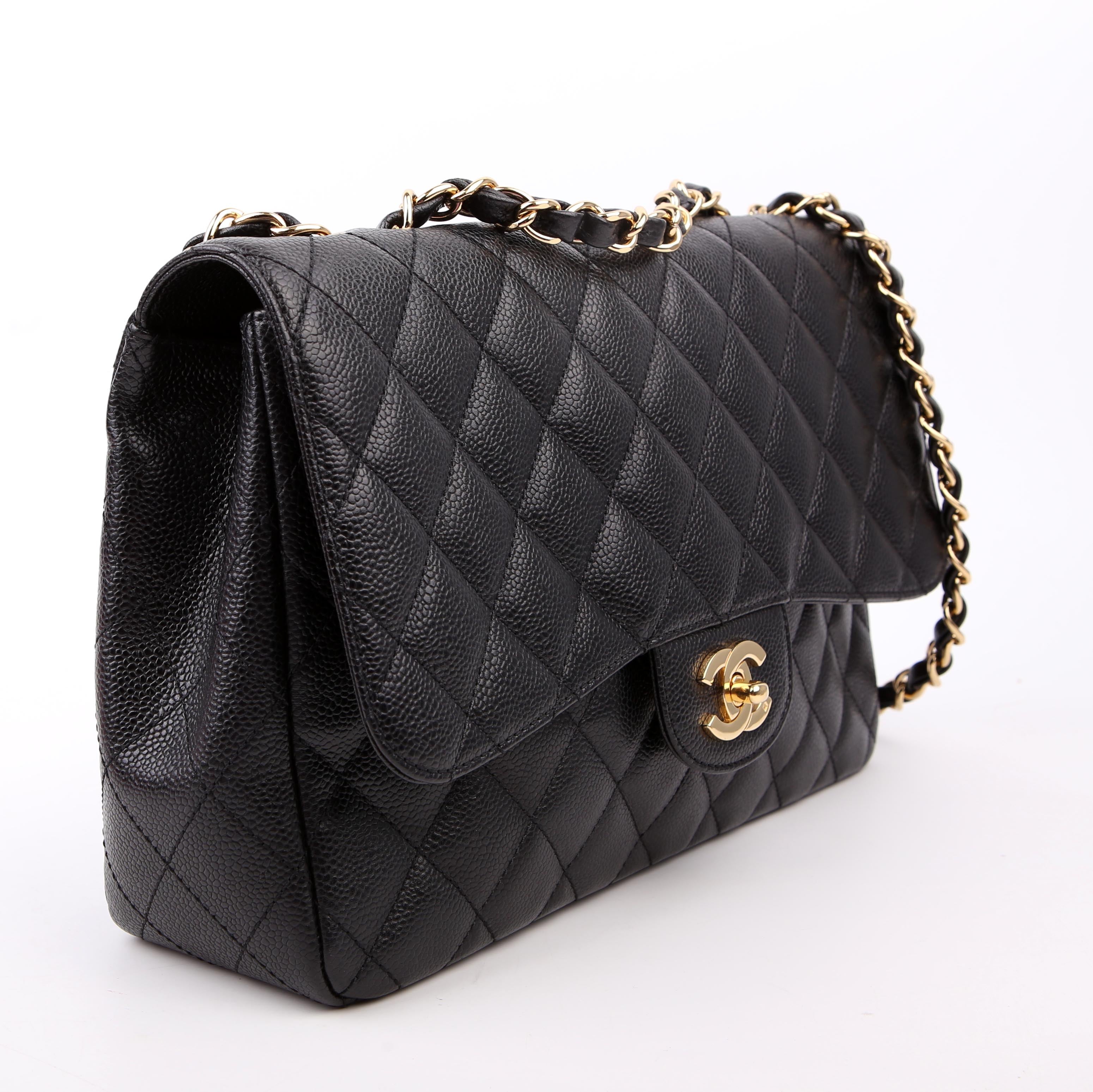Chanel Classic Flap Jumbo Caviar 10M Black