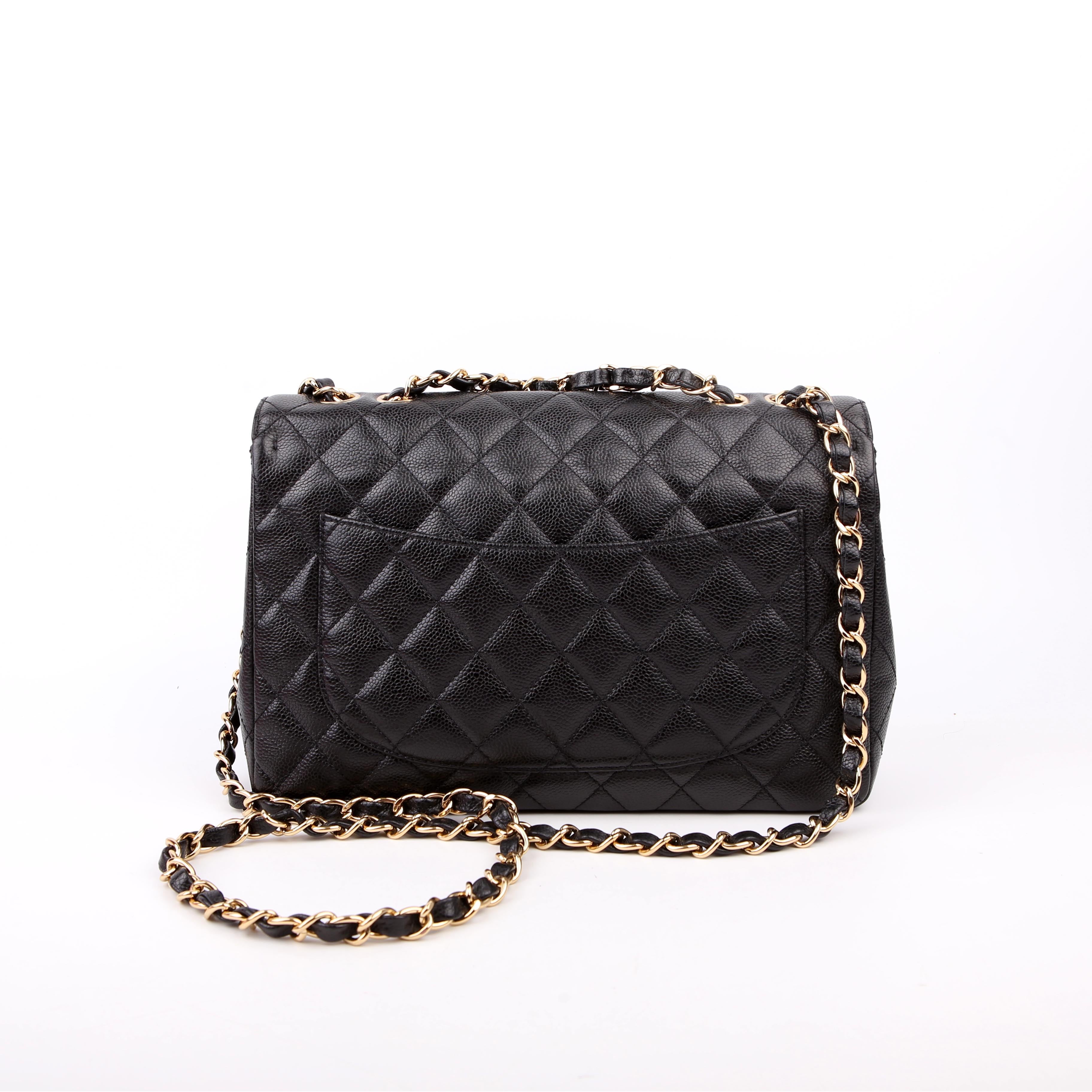 Chanel Classic Flap Jumbo Caviar 10M Black