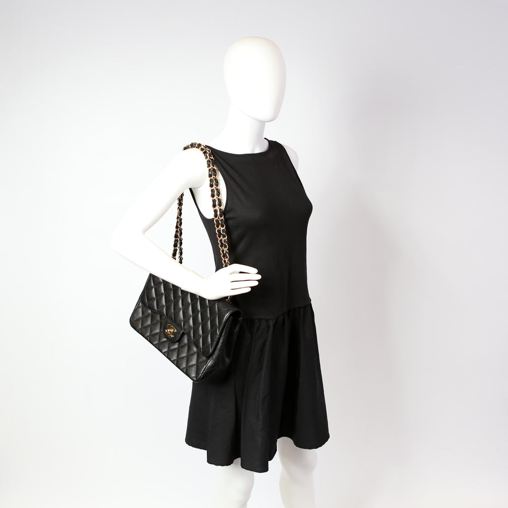 Chanel Classic Flap Jumbo Caviar 10M Black