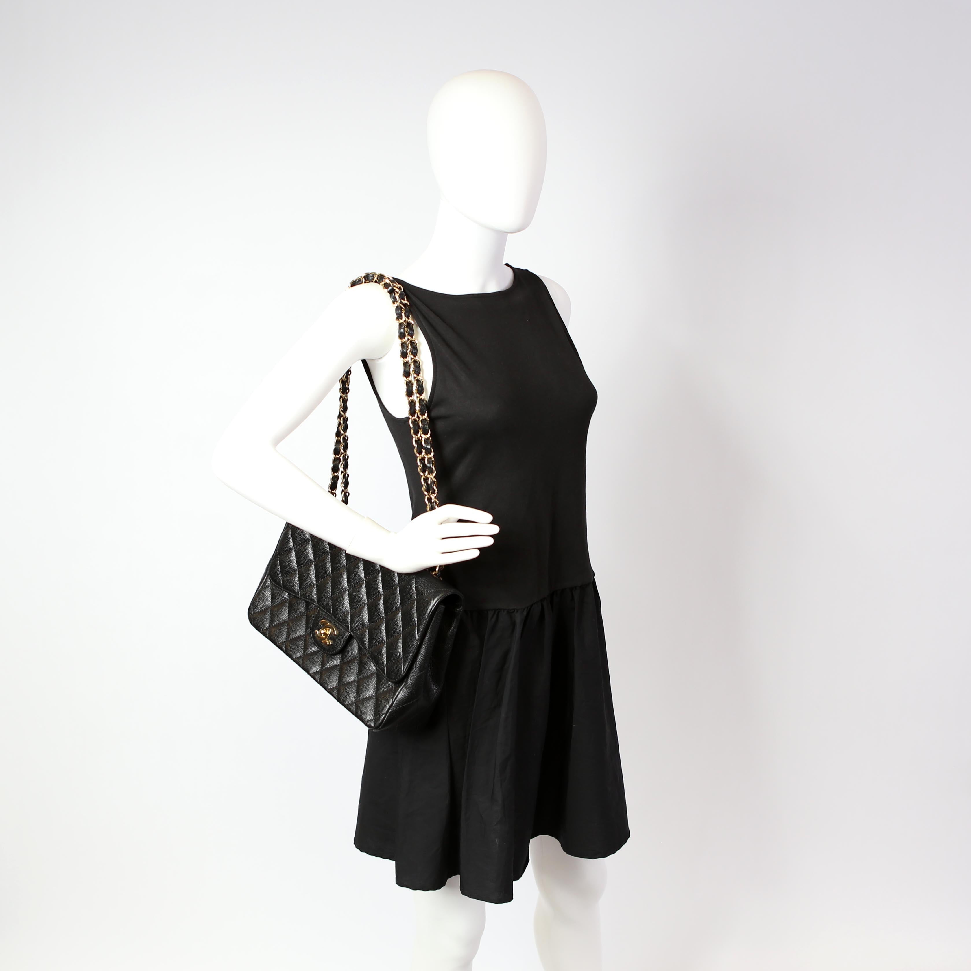 Chanel Classic Flap Jumbo Caviar 10M Black
