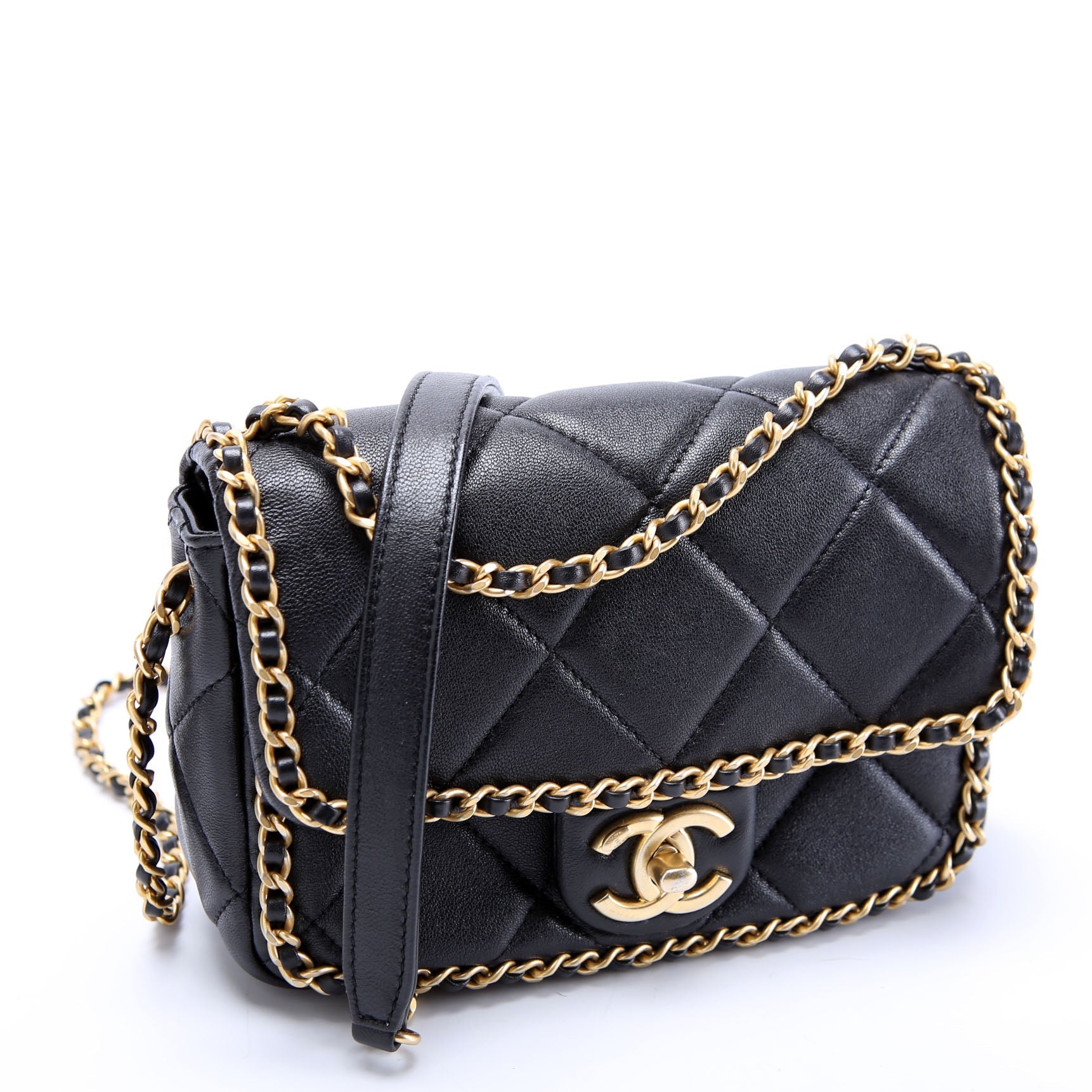 Chanel Chain Me Flap Small Lambskin (RFID) Black/Gold