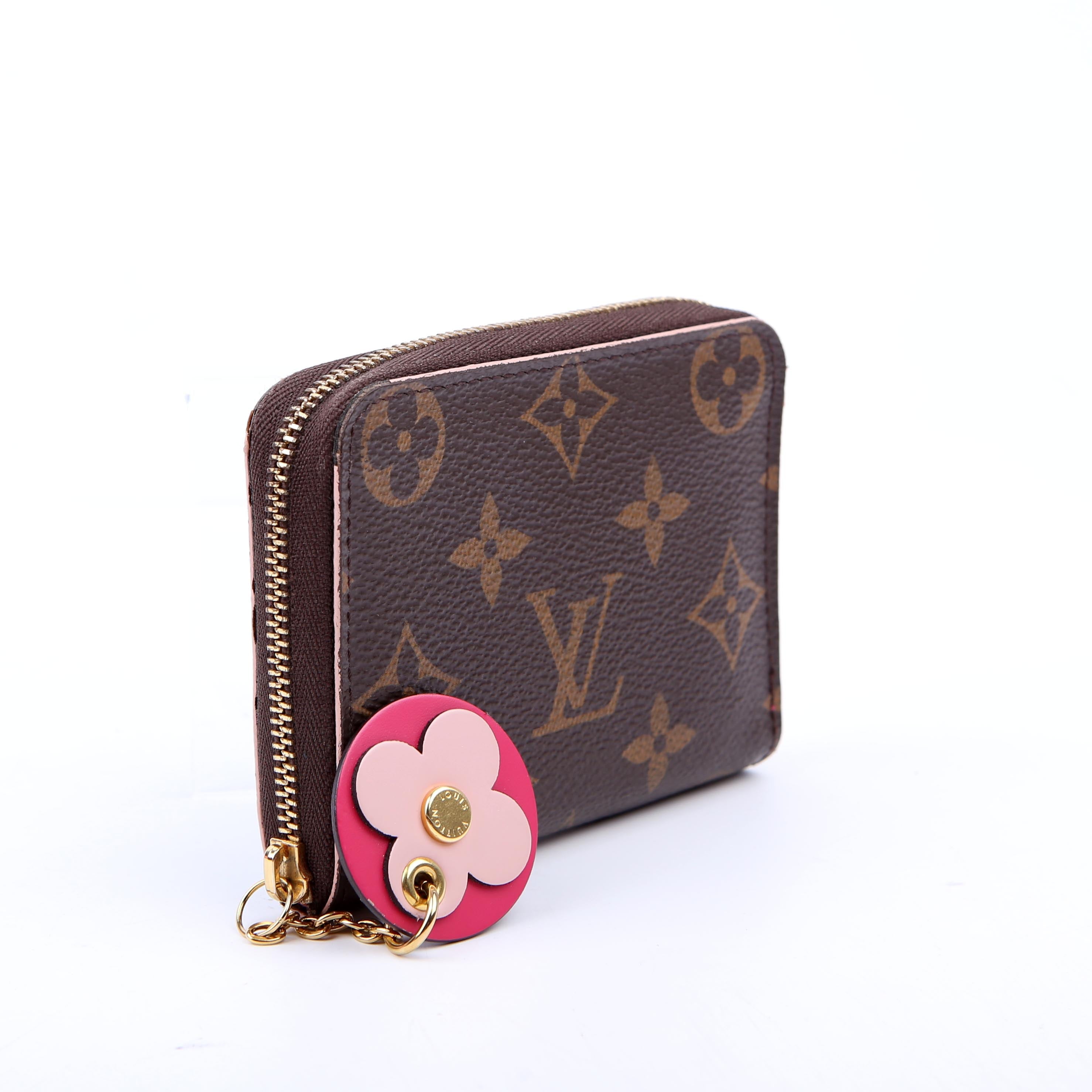 Louis Vuitton Zippy Coin Purse Flower Monogram Pink