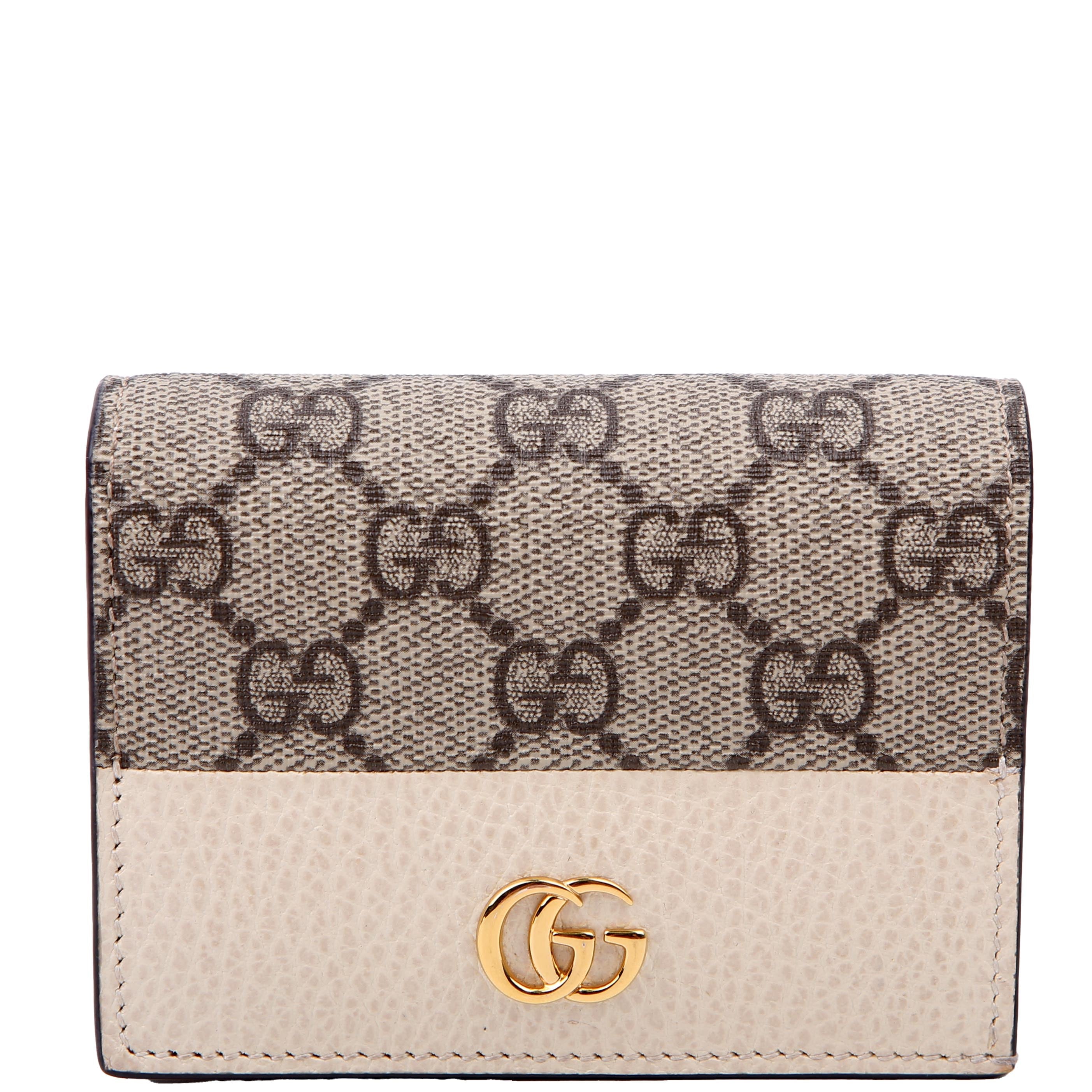 Gucci 658610 GG Supreme Marmont Card Case White