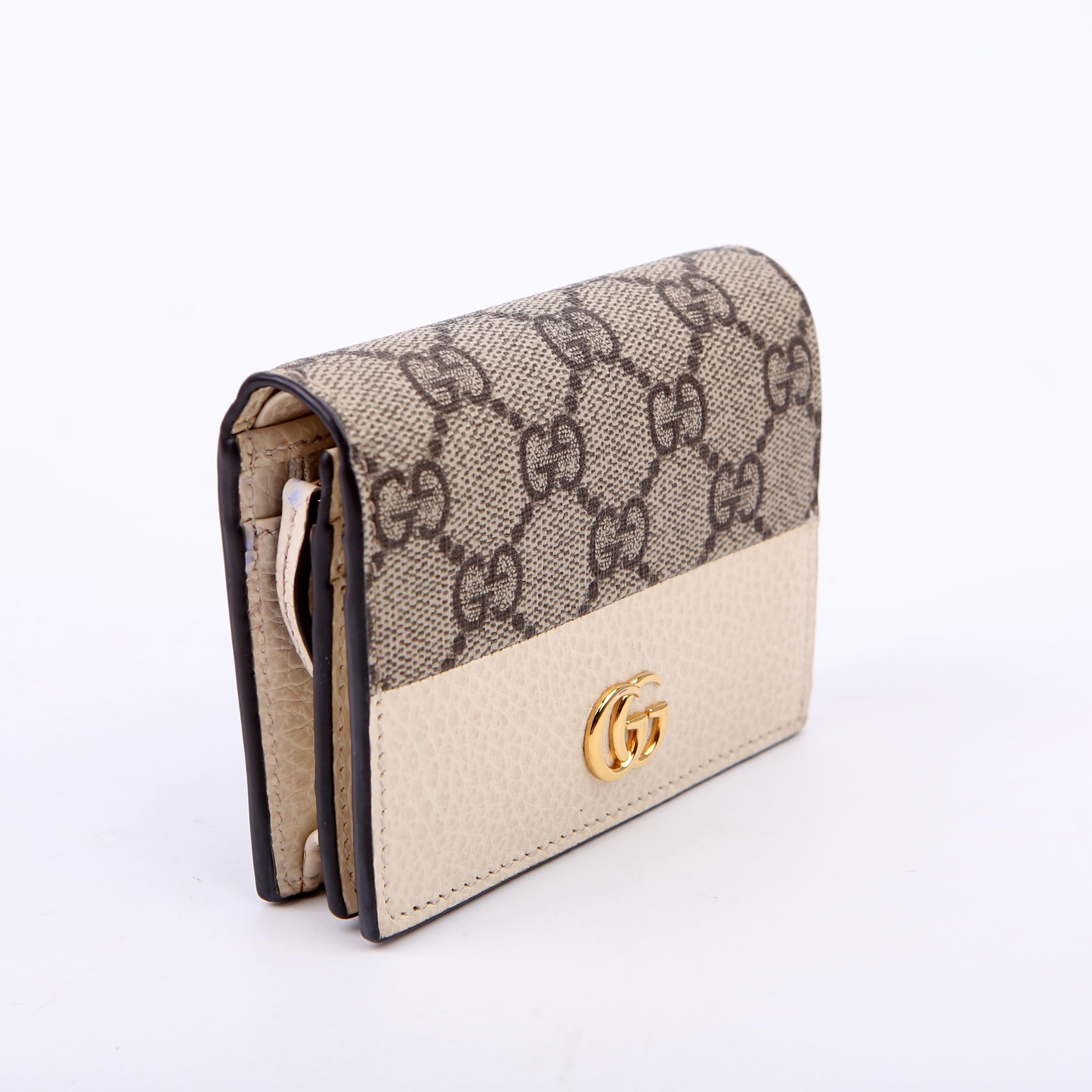 Gucci 658610 GG Supreme Marmont Card Case White